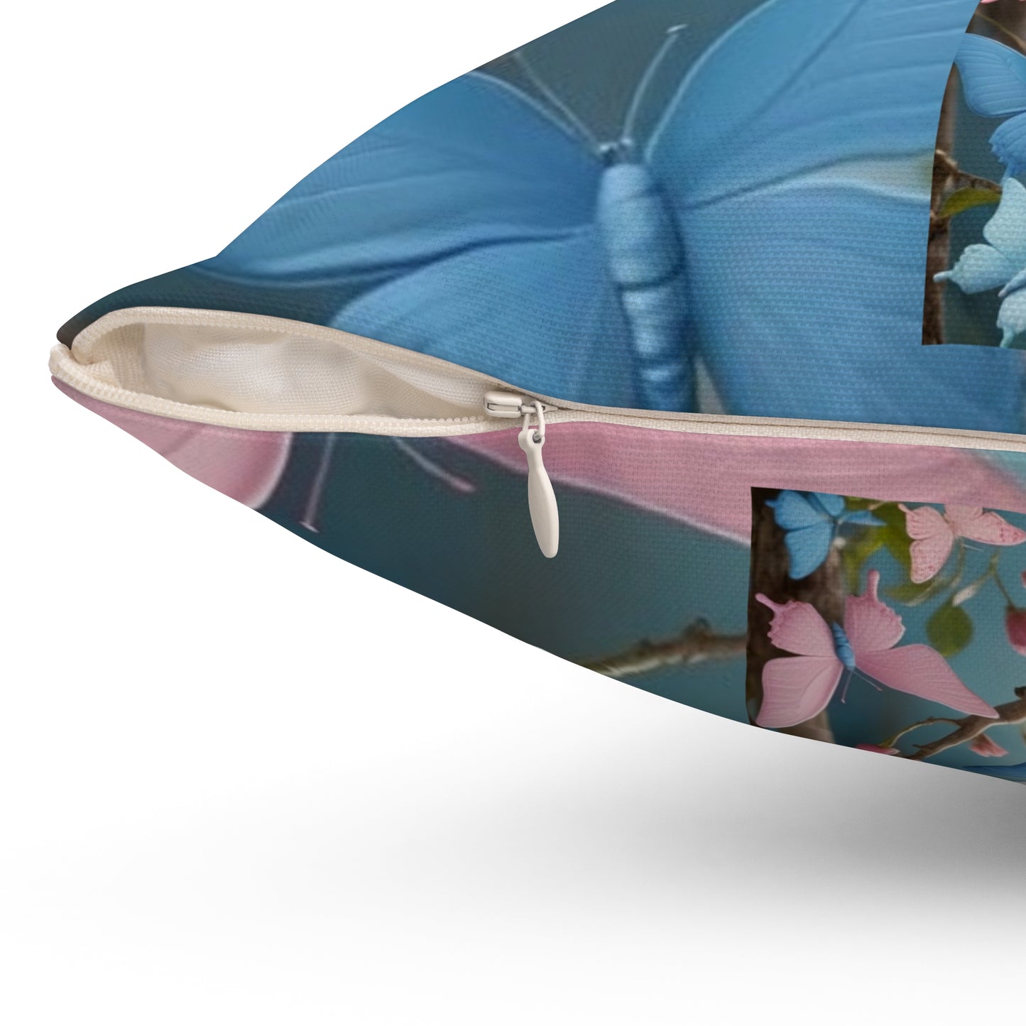 Pink Butterfly Sunlight Decorative Pillow