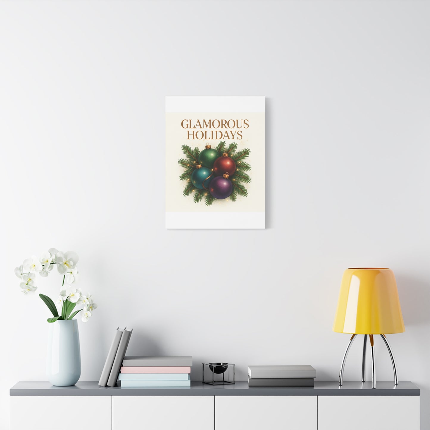 Glamorous Holidays Christmas Ornament Canvas Wall Art