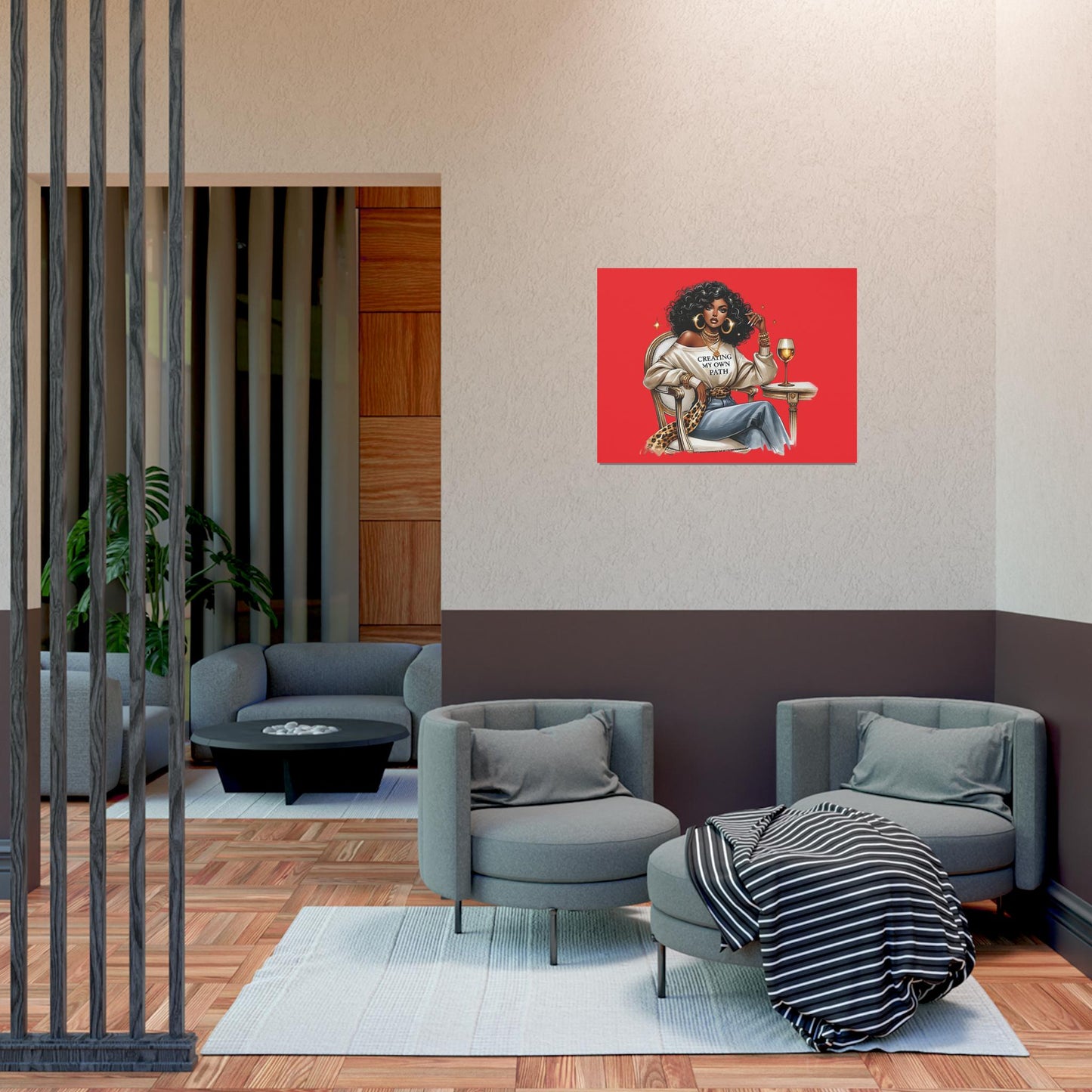 Chic Inspirational Art Print, Motivational Wall Décor, Home Office Poster, Gift for Her, Feminine Touch, Stylish Room Accent