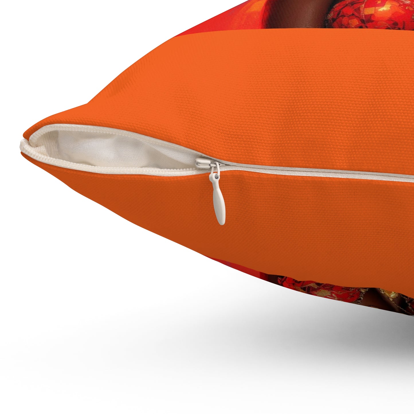 African Queen Art Pillow — Bold Red Portrait Decorative Throw Pillow