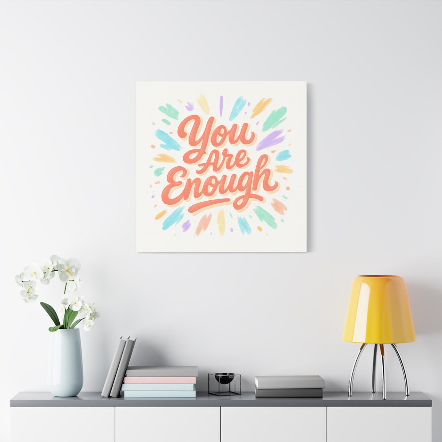 You Are Enough Canvas Wall Art — Inspirational Motivational Quote