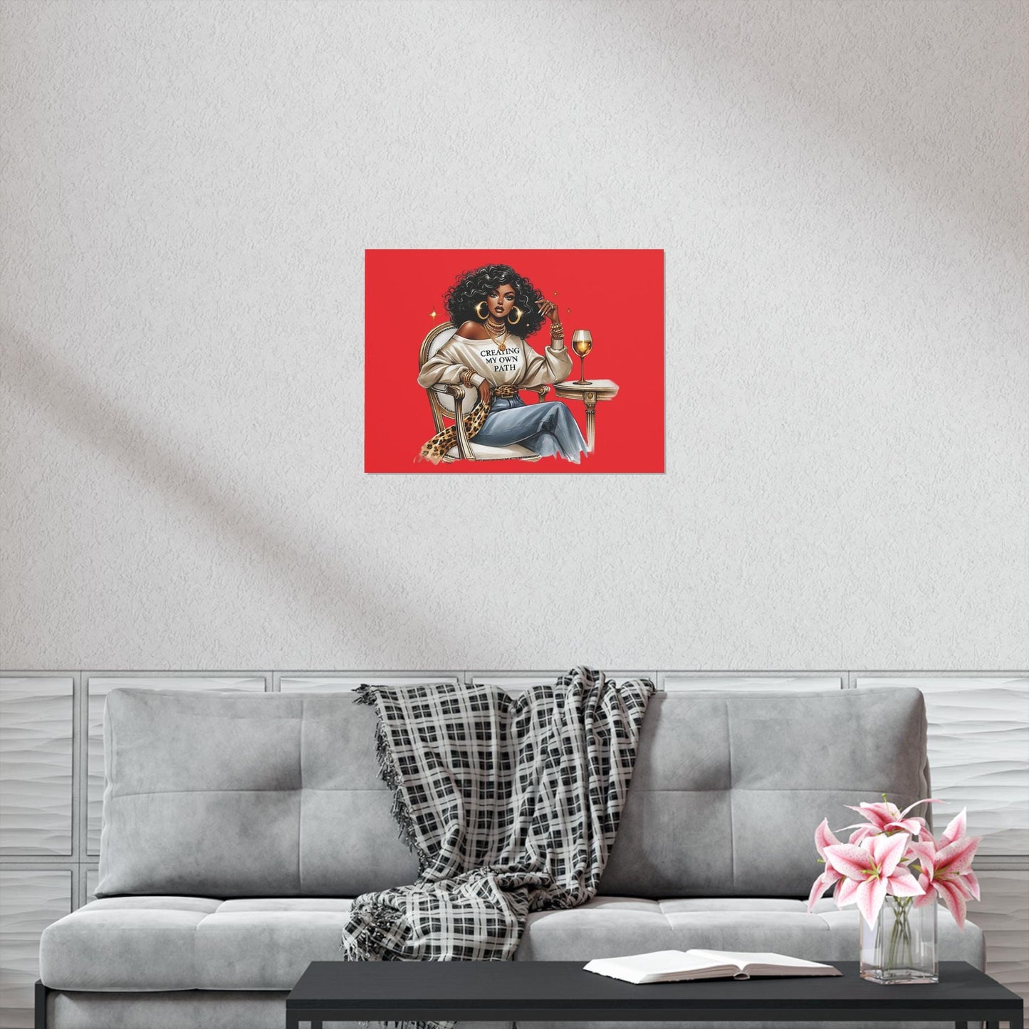 Chic Inspirational Art Print, Motivational Wall Décor, Home Office Poster, Gift for Her, Feminine Touch, Stylish Room Accent