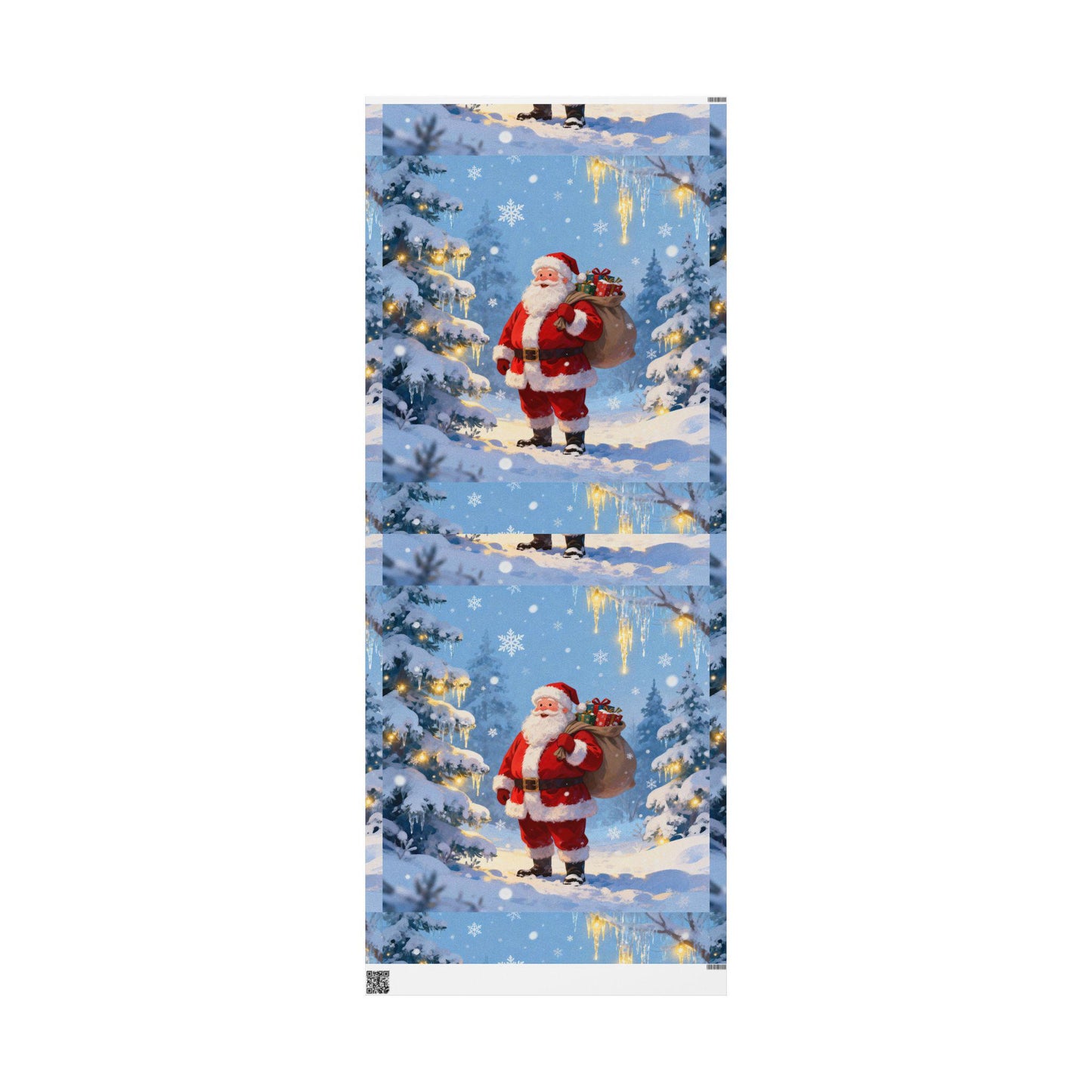 Festive Christmas Wrapping Paper - Santa in Snow, Holiday Gift Wrap, Eco-Friendly, Birthday, New Year, Seasonal Decor