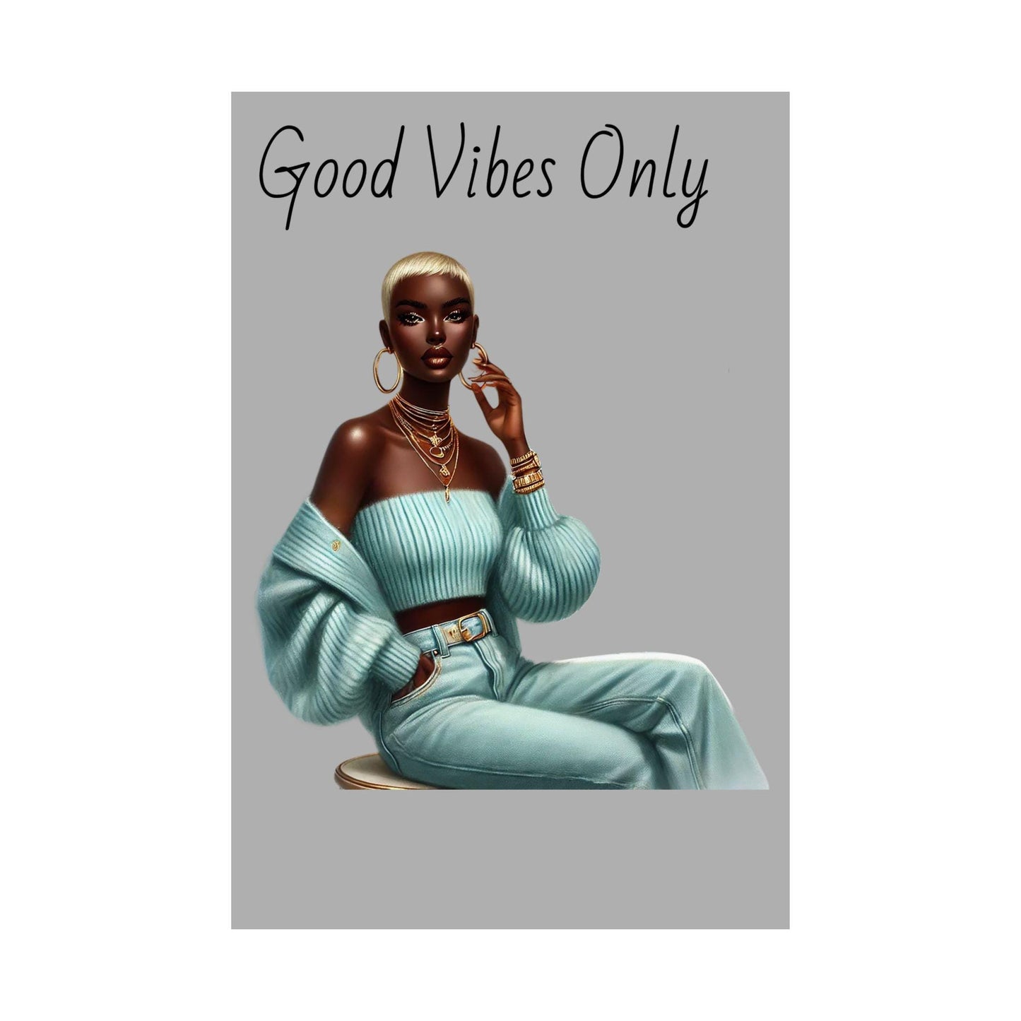 Good Vibes Only Satin Poster, Wall Art Decor, Trendy Home Decor, Motivational Prints, Living Room Aesthetic, Gifts for Her