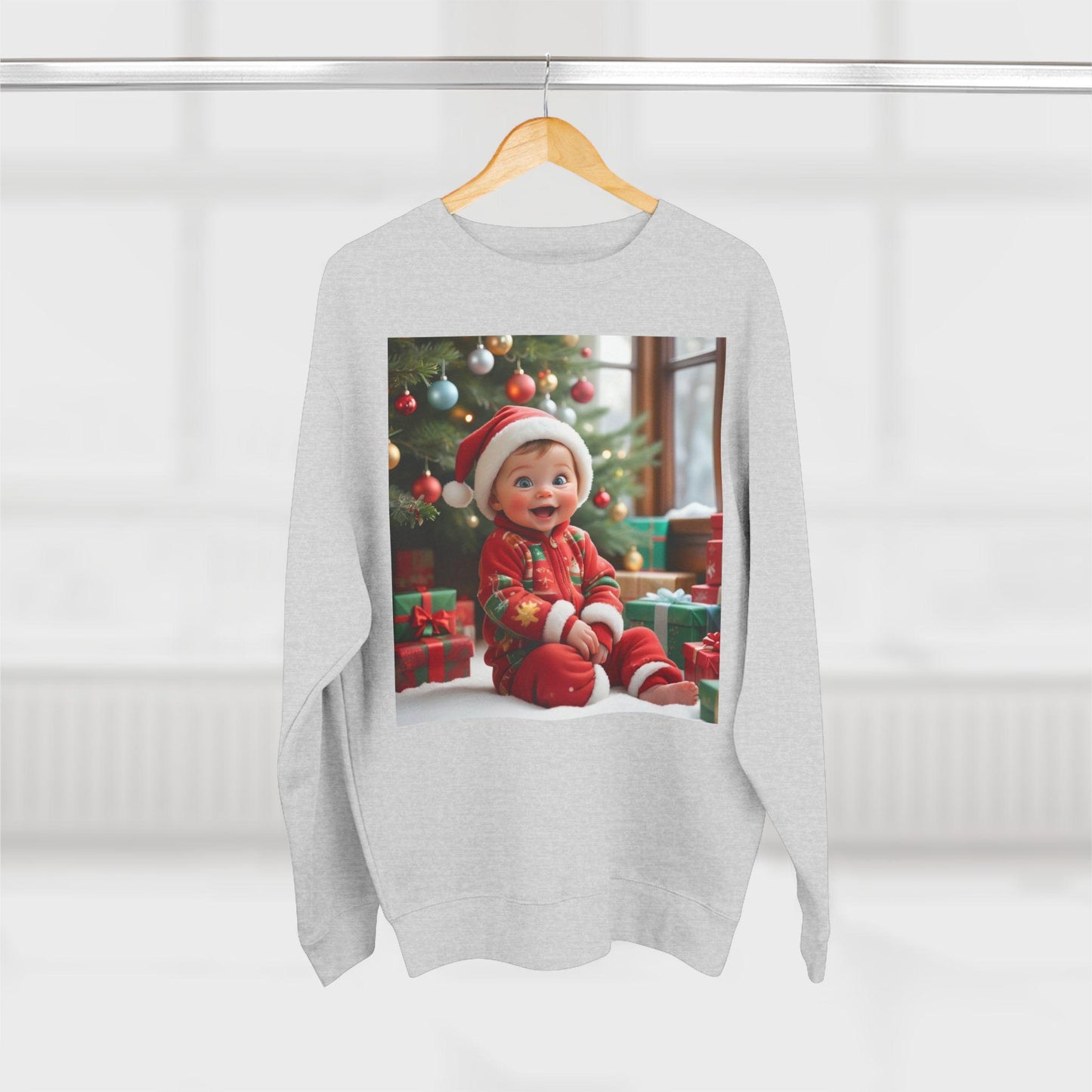 Festive Baby Santa Crewneck Sweatshirt, Holiday Gift, Christmas Apparel, Cute Sweatshirt, Family Matching Outfit