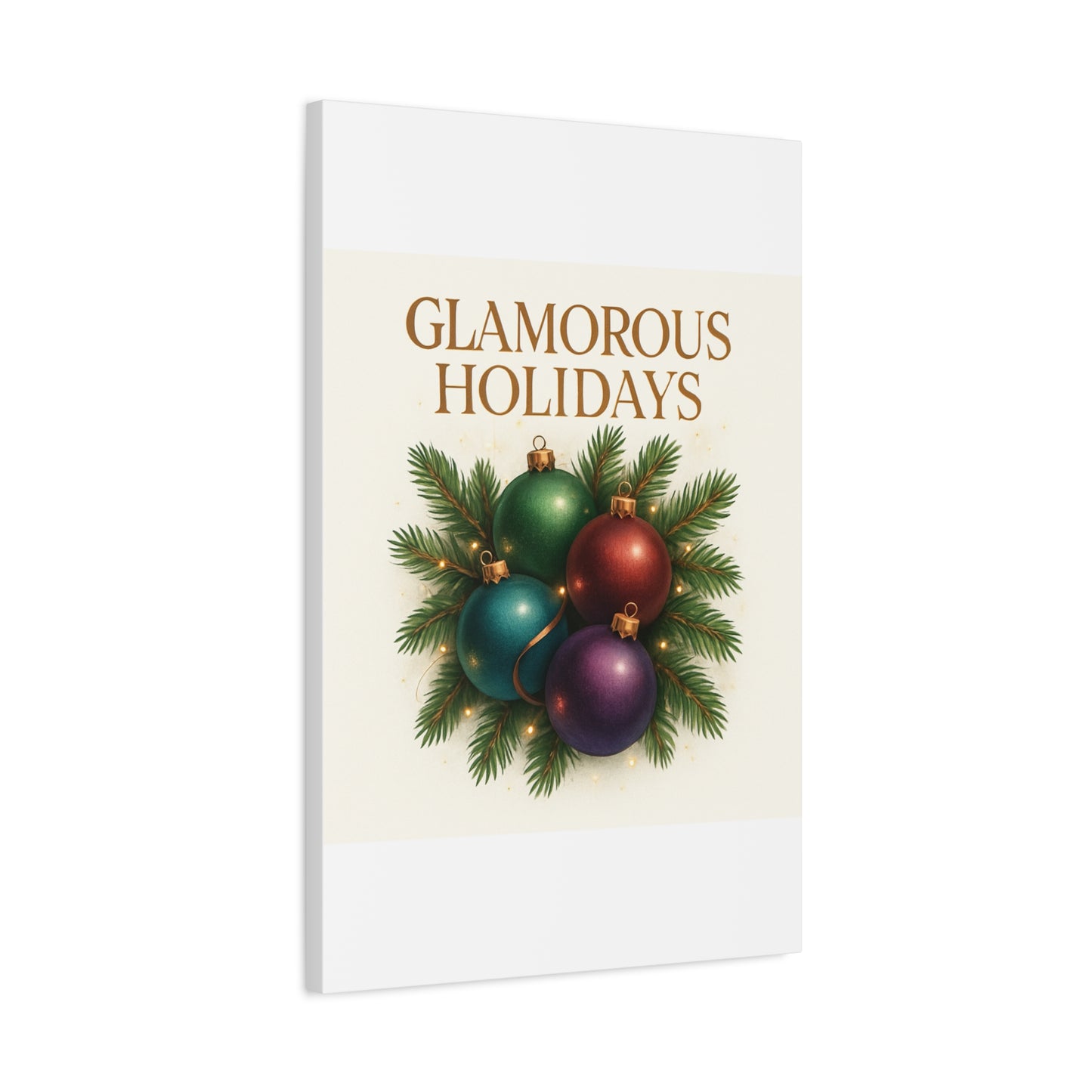 Glamorous Holidays Christmas Ornament Canvas Wall Art