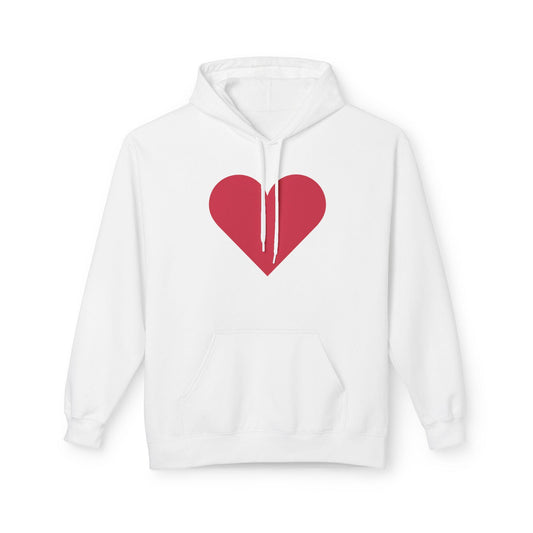 Heart Fleece Hoodie: Cozy Valentine's Day Gift