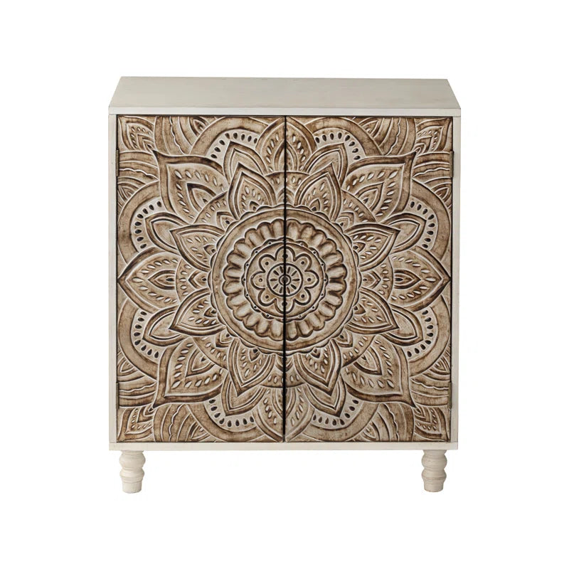 Siriah Accent Cabinet Handcarved Wood Furniture Collection