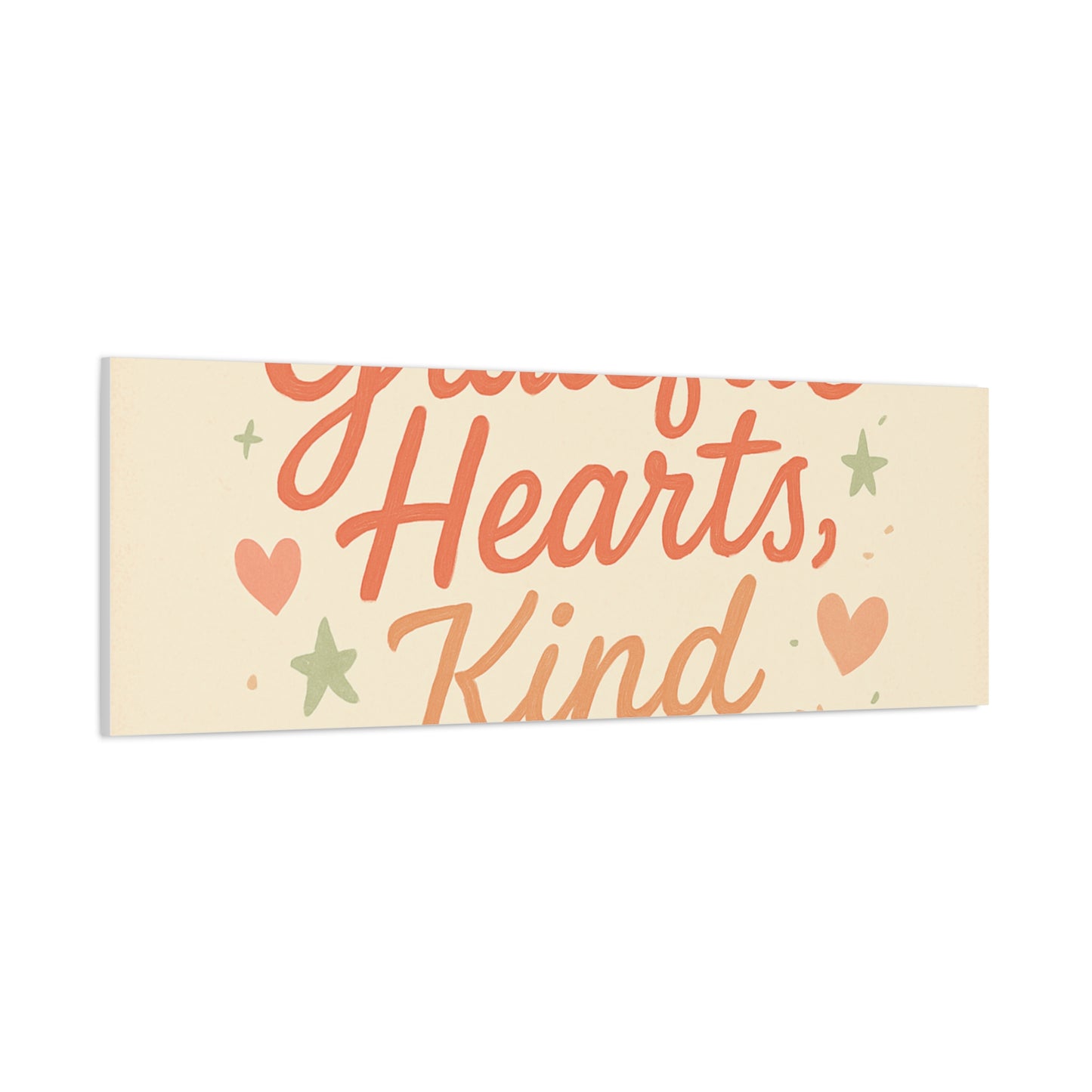 Grateful Hearts Kind Minds Canvas Wall Art — Inspirational Quote Matte Canvas