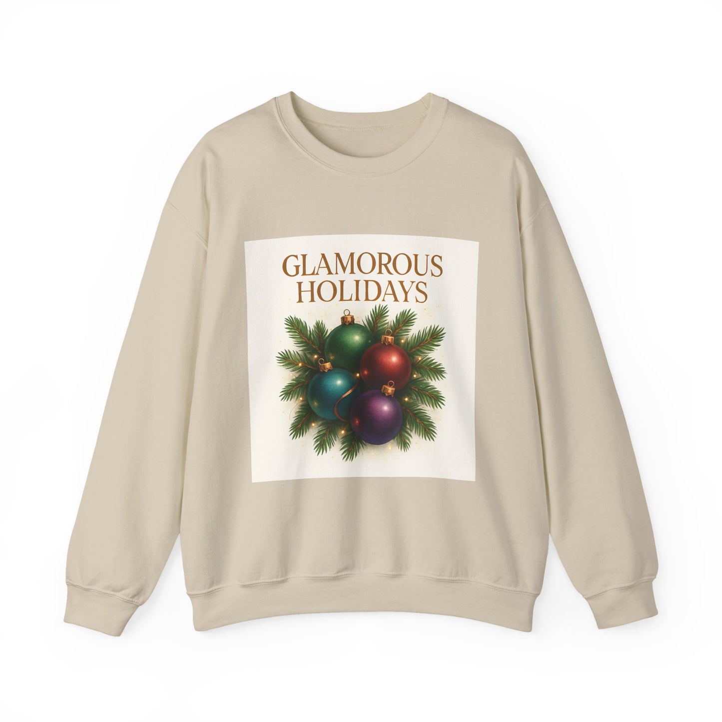 Glamorous Holidays Sweatshirt — Festive Christmas Ornament Crewneck