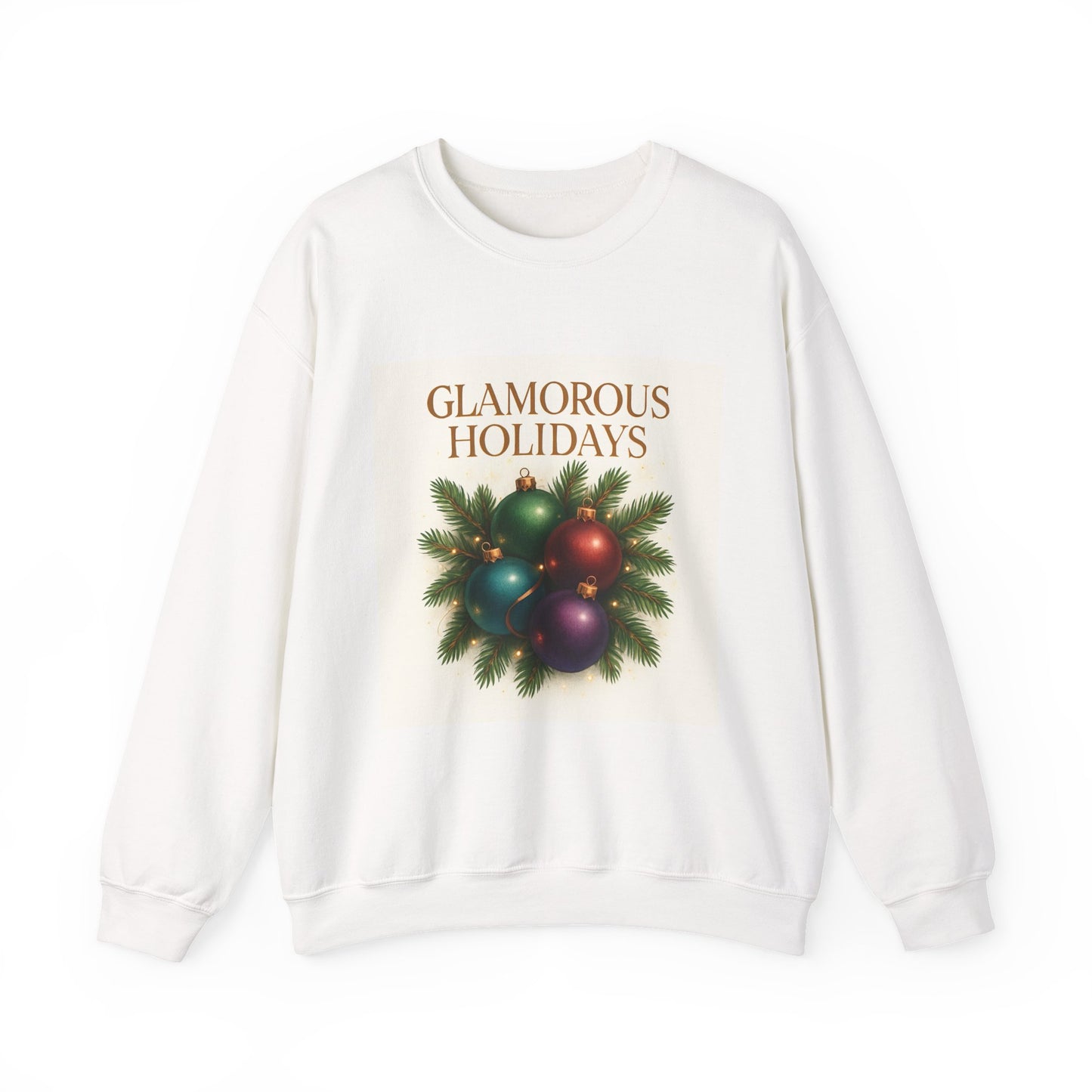 Glamorous Holidays Sweatshirt — Festive Christmas Ornament Crewneck