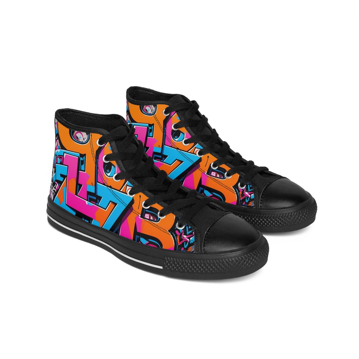 Vibrant High-Top Sneakers: Women's Nylon Canvas Athletic Shoes
