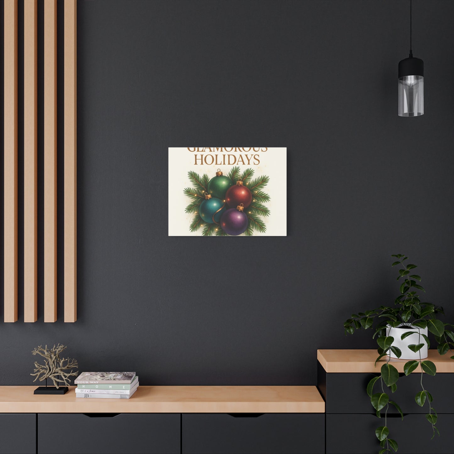 Glamorous Holidays Christmas Ornament Canvas Wall Art