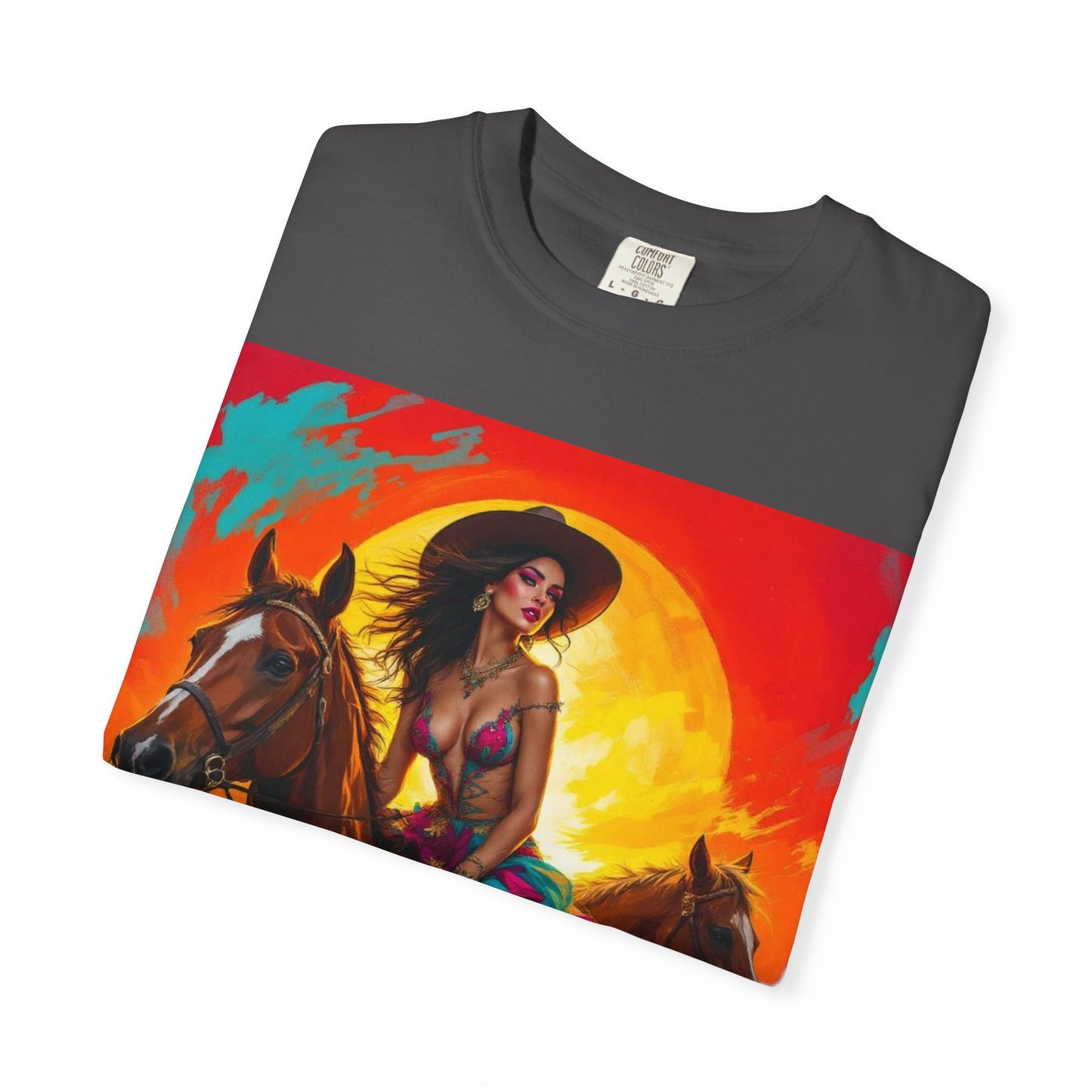 Cowgirl Sunset T-Shirt — Vibrant Western Horse Art Tee