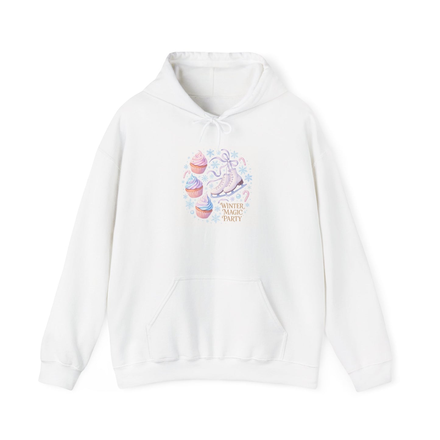 Winter Magic Kitty Hoodie — Pastel Cat & Ornaments Holiday Sweatshirt