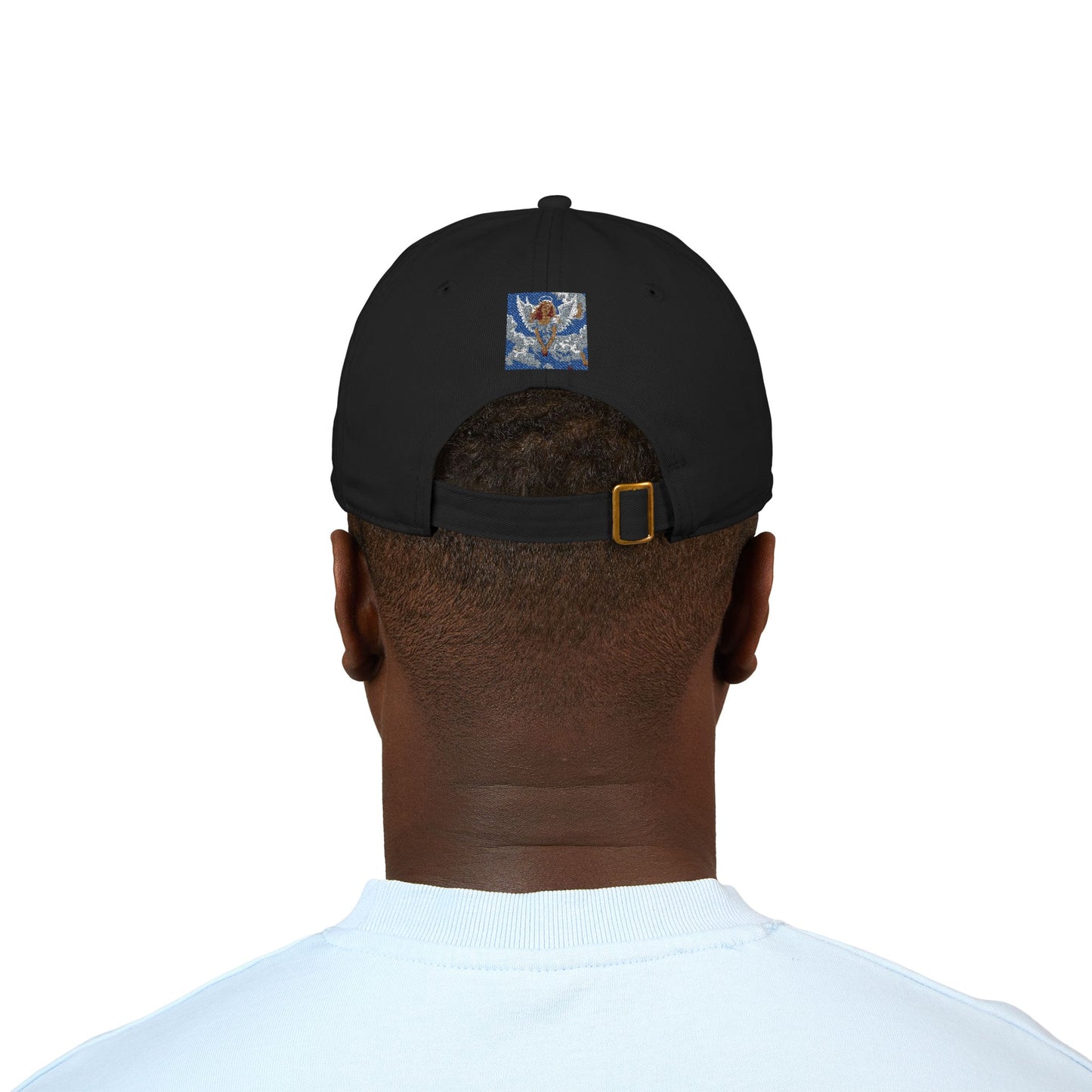 Embroidered Abstract Square Baseball Cap — Organic Cotton, Minimal Art Design