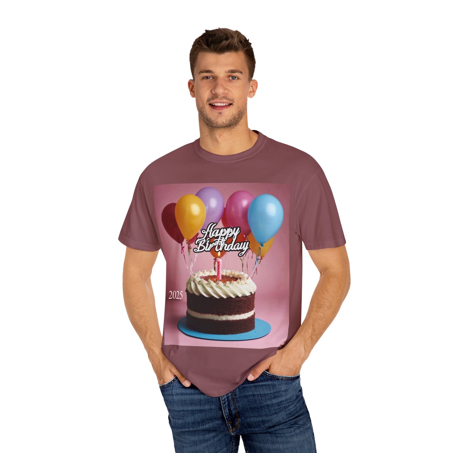 Birthday Cake & Balloons T-Shirt — Happy Birthday Graphic Tee