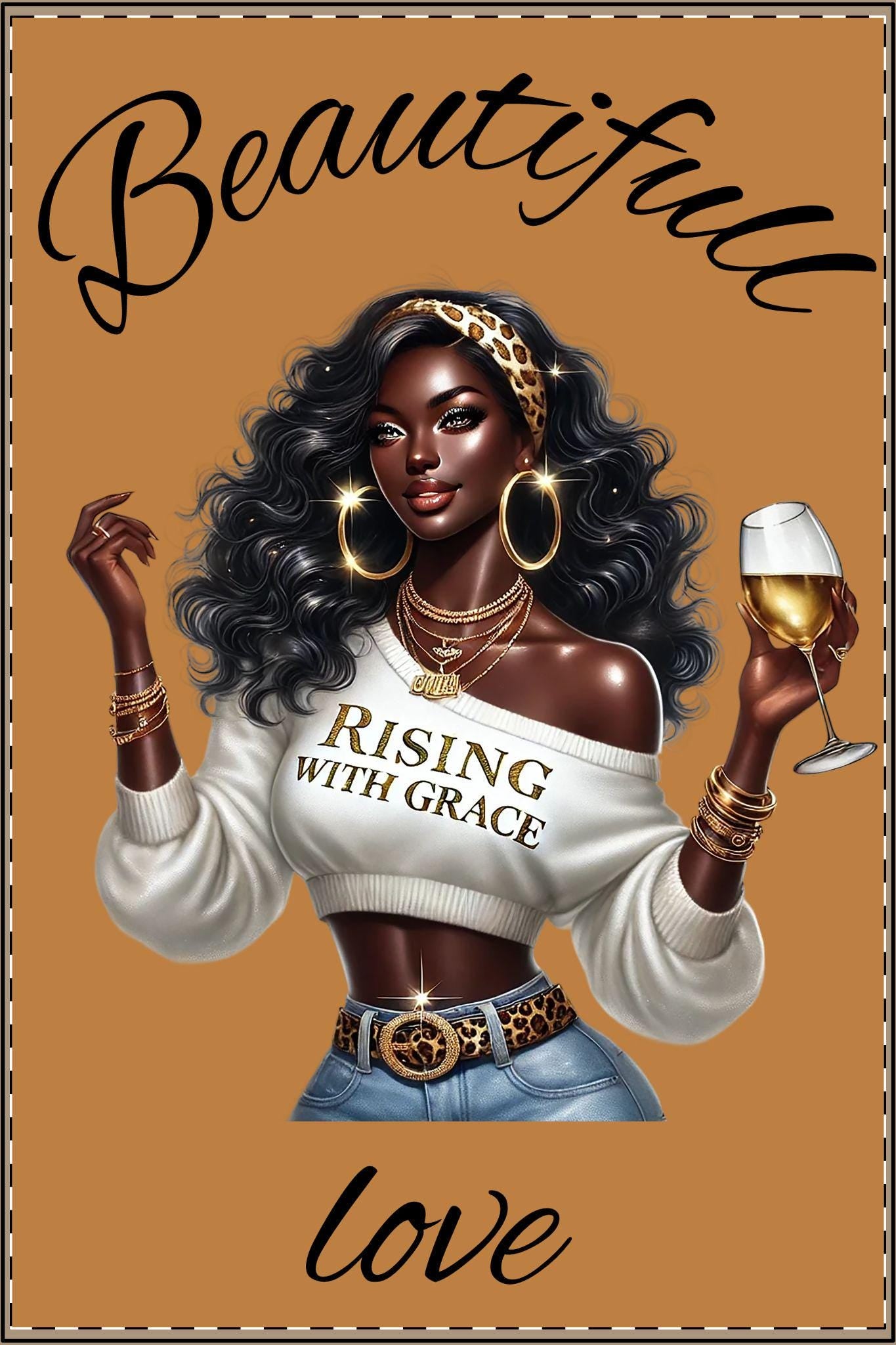 Elegant Satin Poster - "Rising with Grace" Art Print, Inspirational Wall Decor, Home Decor, Gift for Her, Motivational Art