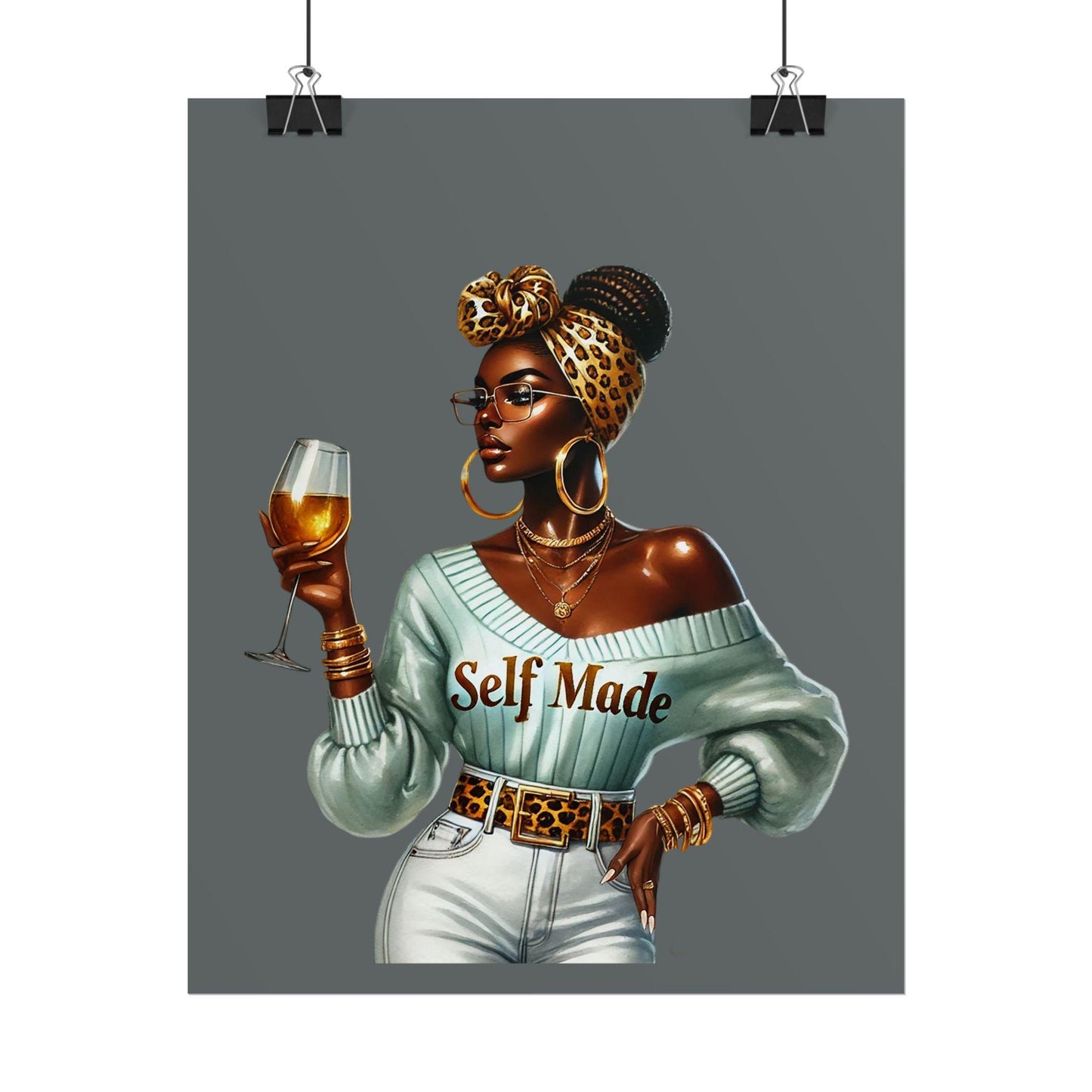 Self Made Rolled Poster Art, Inspirational Wall Decor, Empowering Women Gift, Modern Home Decor, Unique Art Print