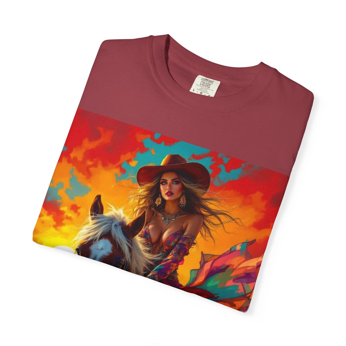 Sunset Cowgirl Horse T-Shirt