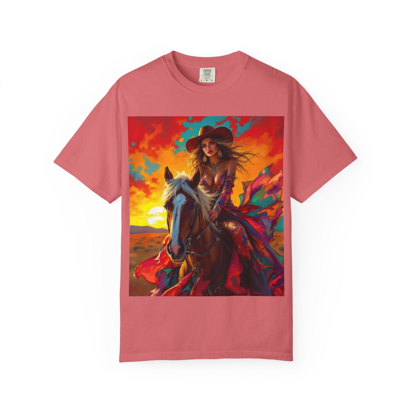 Sunset Cowgirl Horse T-Shirt