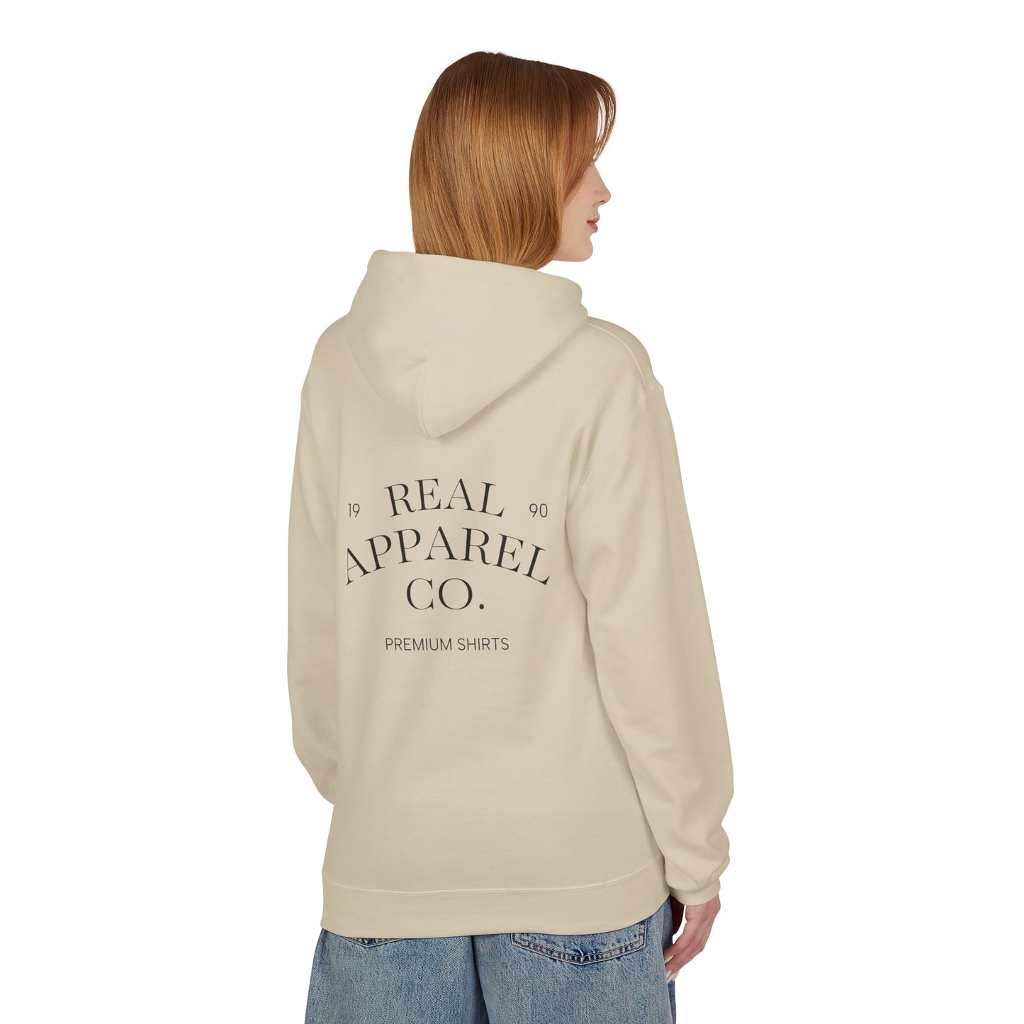 Real Apparel Co. Hoodie — Minimal Vintage Logo Pullover