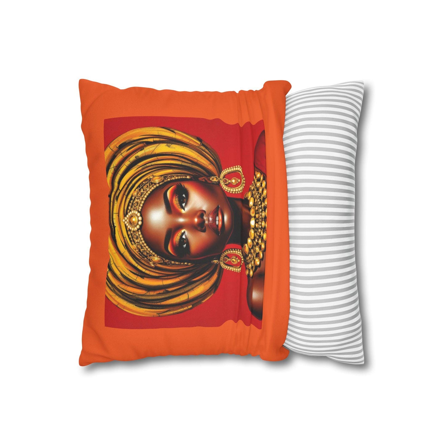 Vibrant African Art Pillowcase, Decorative Cushion Cover, Boho Home Decor, Black Girl Art Pillow, Unique Gift for Her