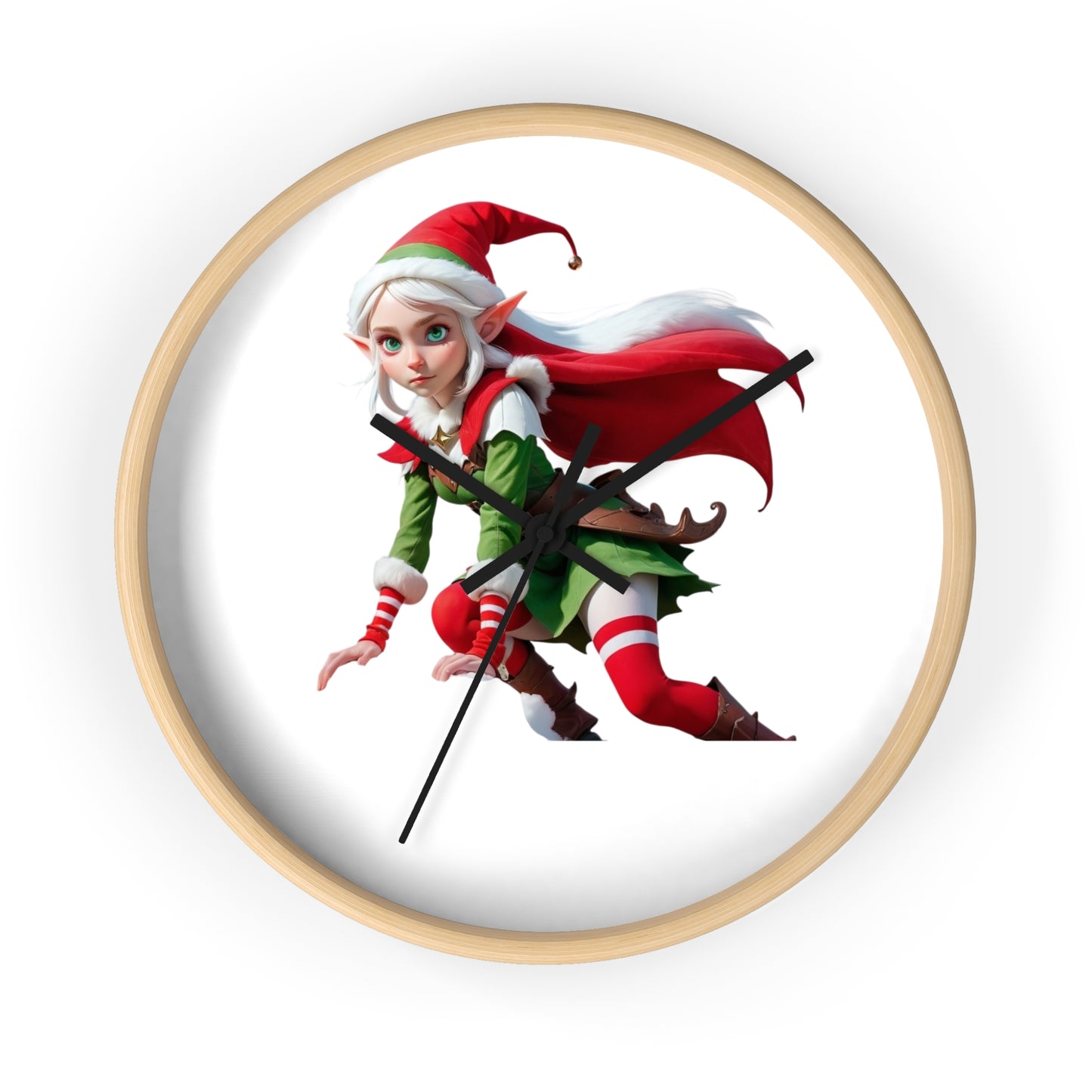 Christmas Elf Wall Clock — Festive Holiday Elf Timepiece