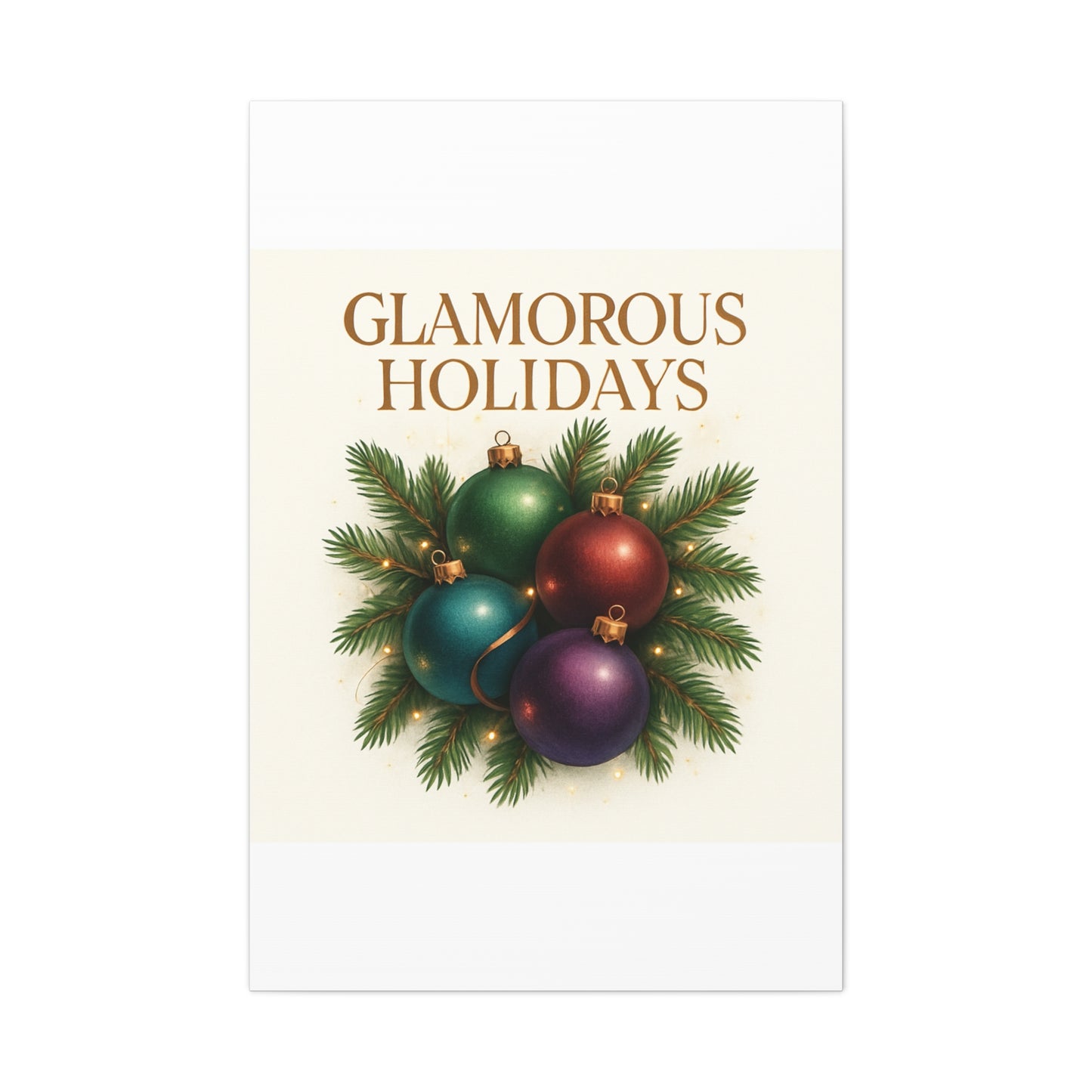 Glamorous Holidays Christmas Ornament Canvas Wall Art