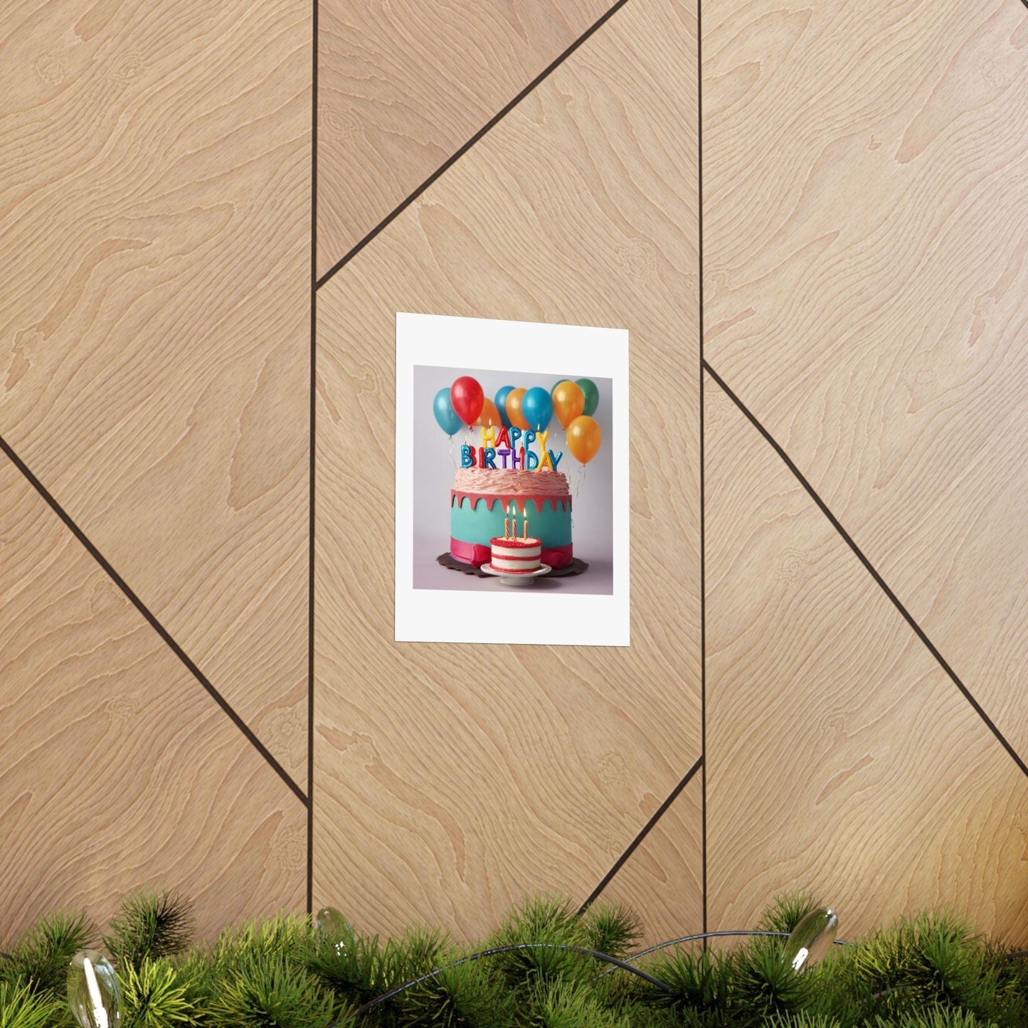 Colorful Birthday Cake Poster: Festive Party Decor