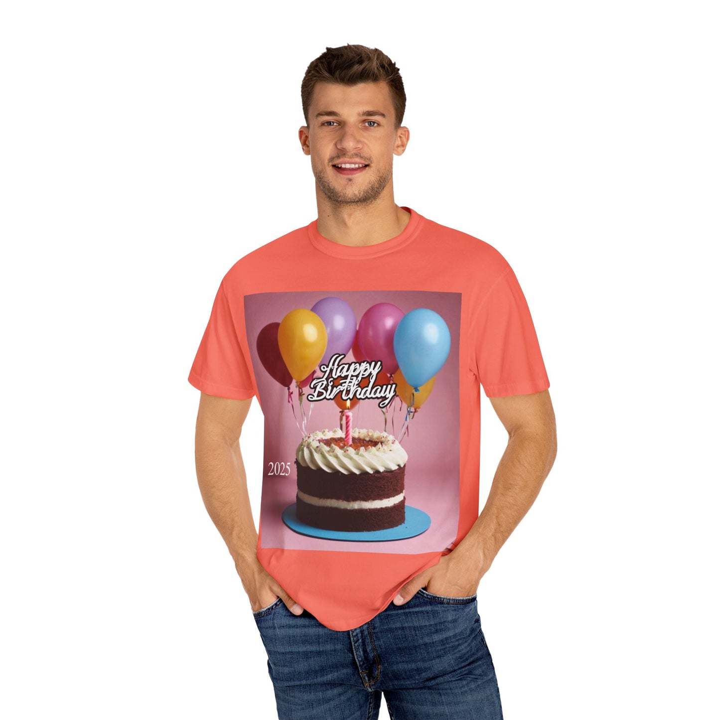 Birthday Cake & Balloons T-Shirt — Happy Birthday Graphic Tee
