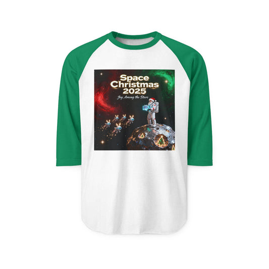 Space Christmas Raglan Shirt: Unisex Holiday Tee, Geeky Style