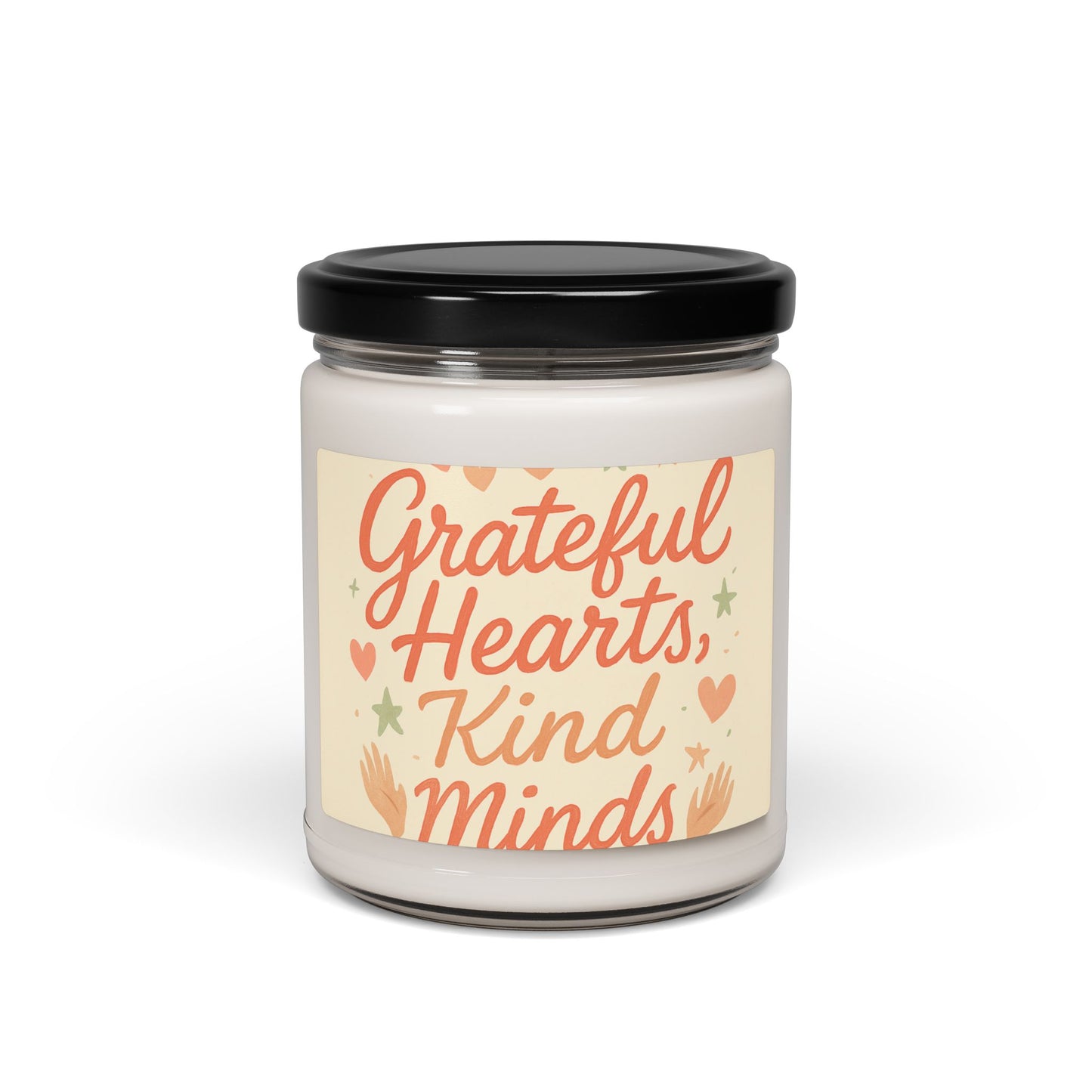 Grateful Hearts, Kind Minds Soy Candle — 9oz Scented Jar (Inspirational Gift)