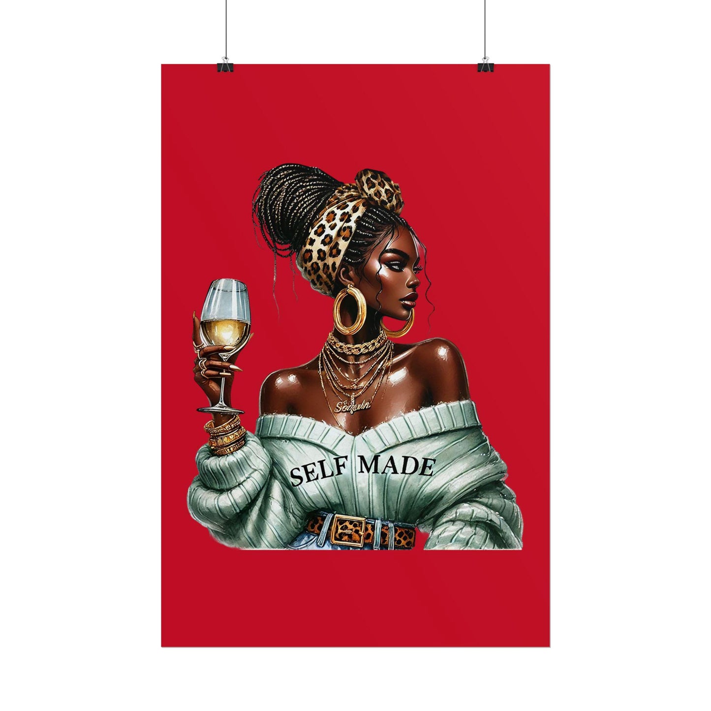 Chic Self-Made Rolled Poster - Empowering Wall Art, Motivational Decor, Unique Gift for Women, Home Office Inspiration, Modern Artwork