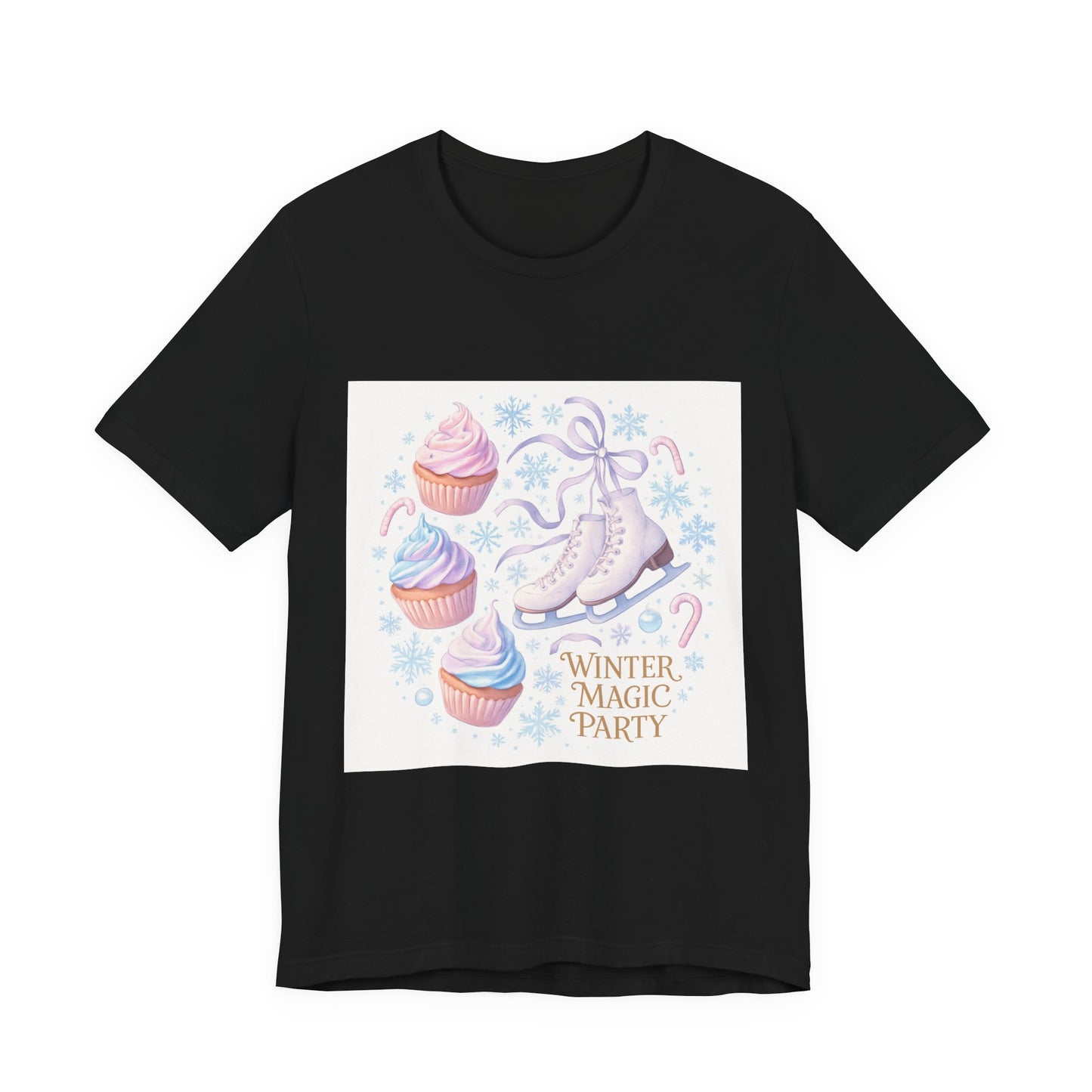 Winter Magic Party T-Shirt — Ice Skate & Cupcakes Holiday Tee