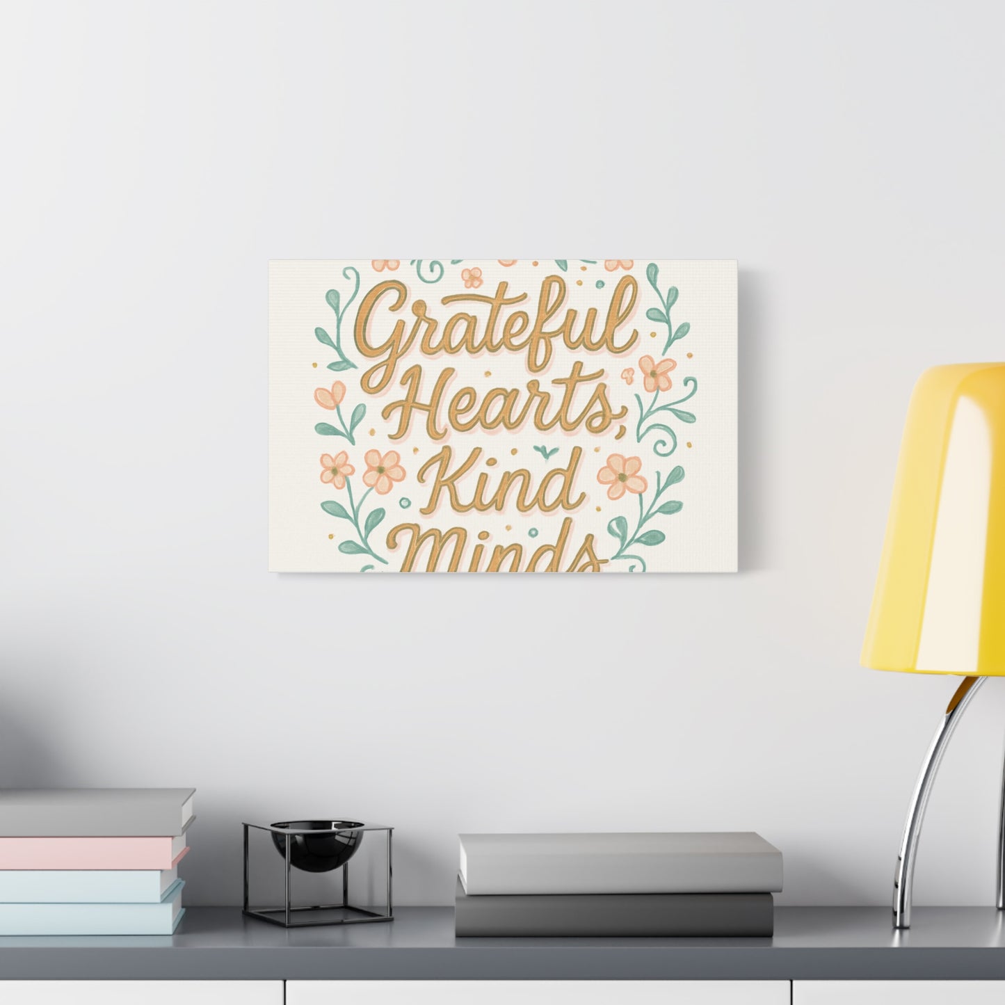 Grateful Hearts Kind Minds Canvas Wall Art