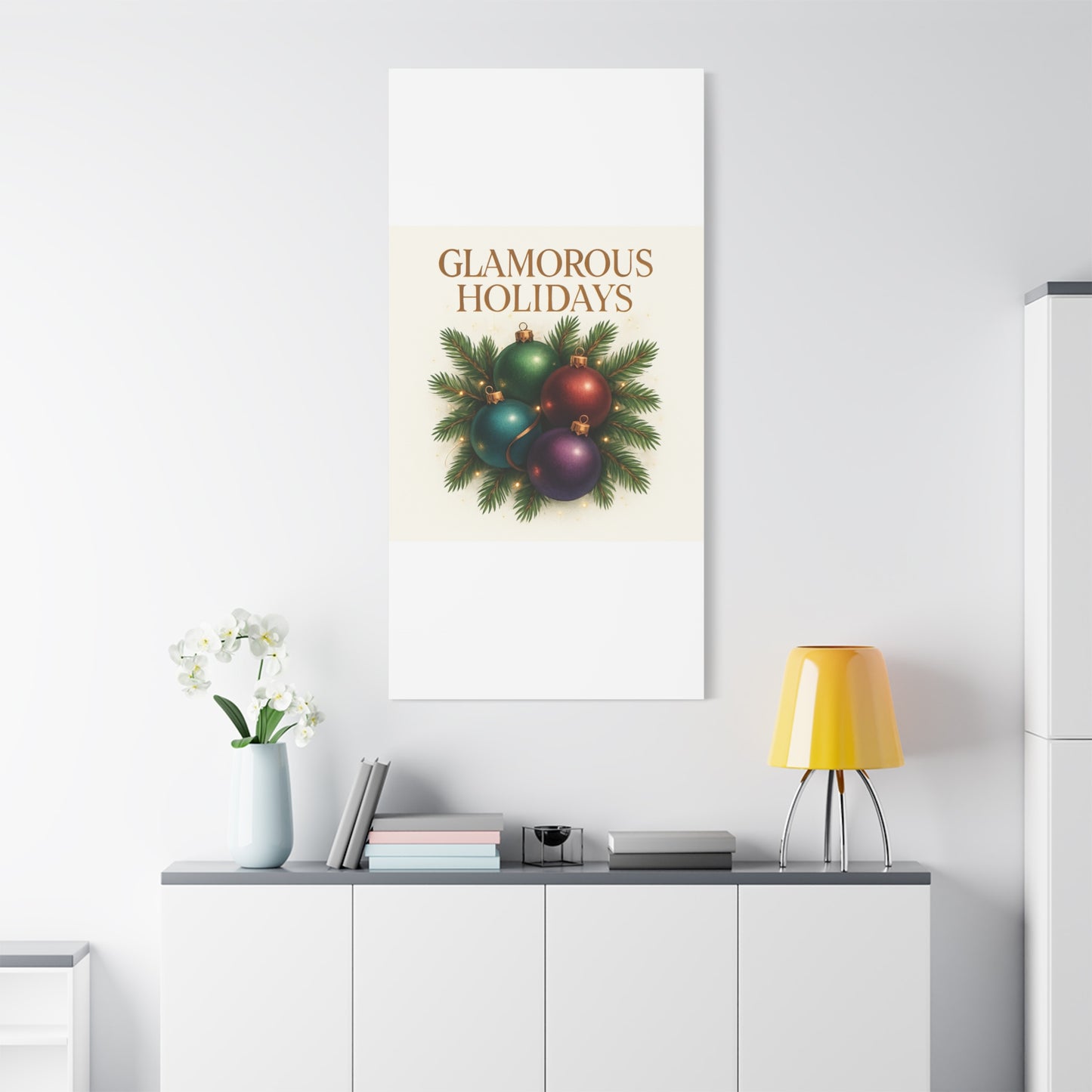 Glamorous Holidays Christmas Ornament Canvas Wall Art
