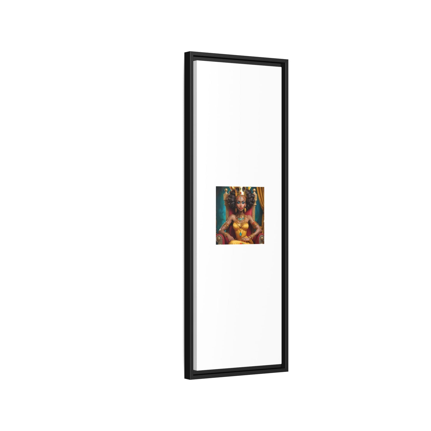 Framed Matte Canvas Art — Regal African Queen Portrait