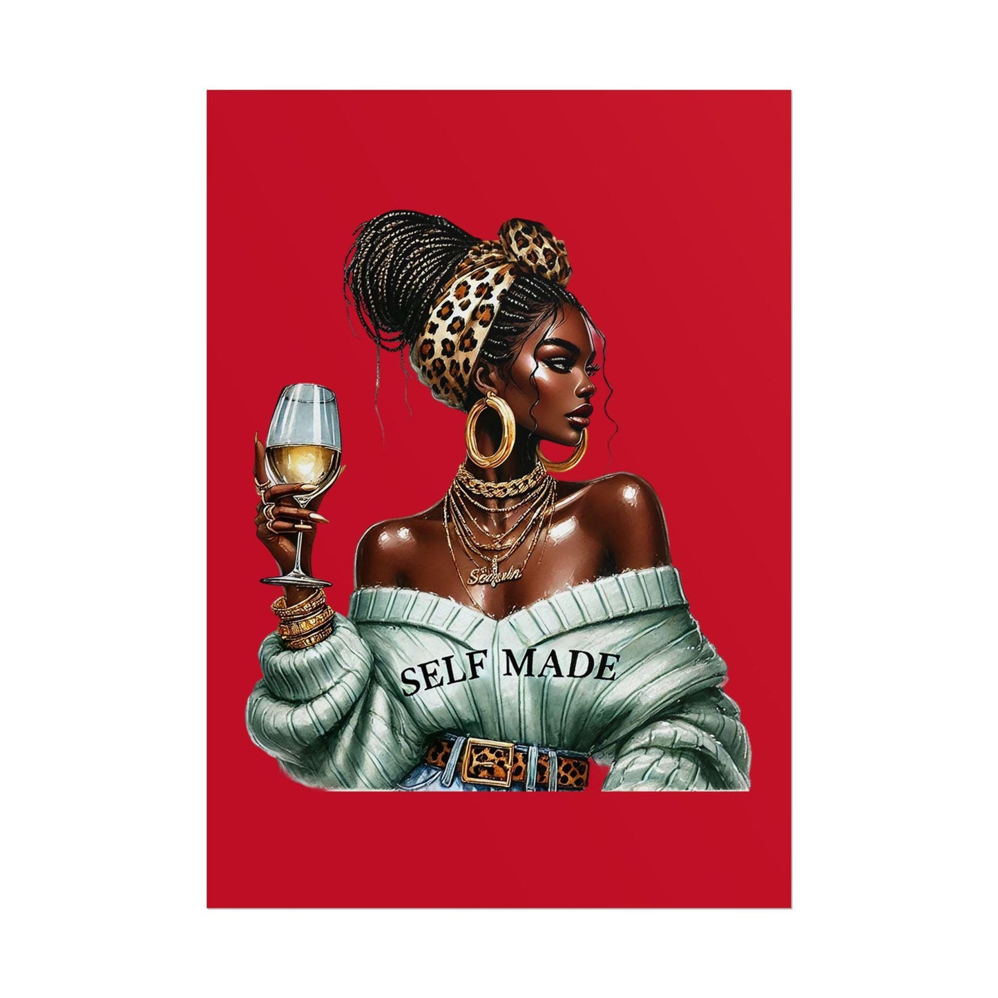 Chic Self-Made Rolled Poster - Empowering Wall Art, Motivational Decor, Unique Gift for Women, Home Office Inspiration, Modern Artwork