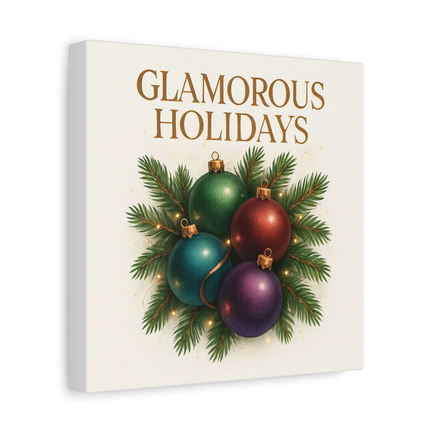 Glamorous Holidays Christmas Ornament Canvas Wall Art