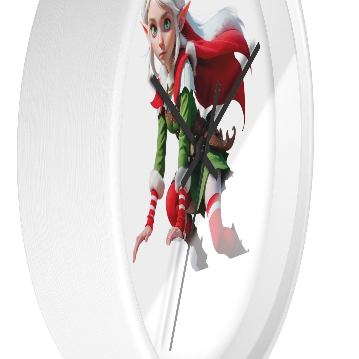 Christmas Elf Wall Clock — Festive Holiday Elf Timepiece