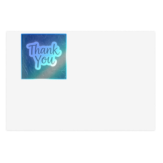 Sparkling Thank You Sticker Sheet Set: Holographic, White, Transparent