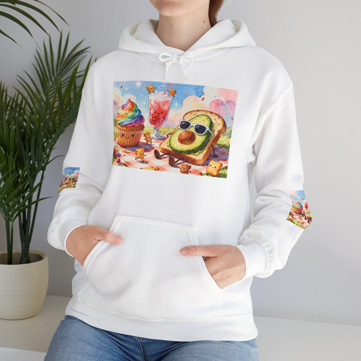 Whimsical Foodie Hoodie, Cozy Sweatshirt, Fun Gift for Food Lovers, Cute Fashion for Any Occasion, Unique Streetwear Style