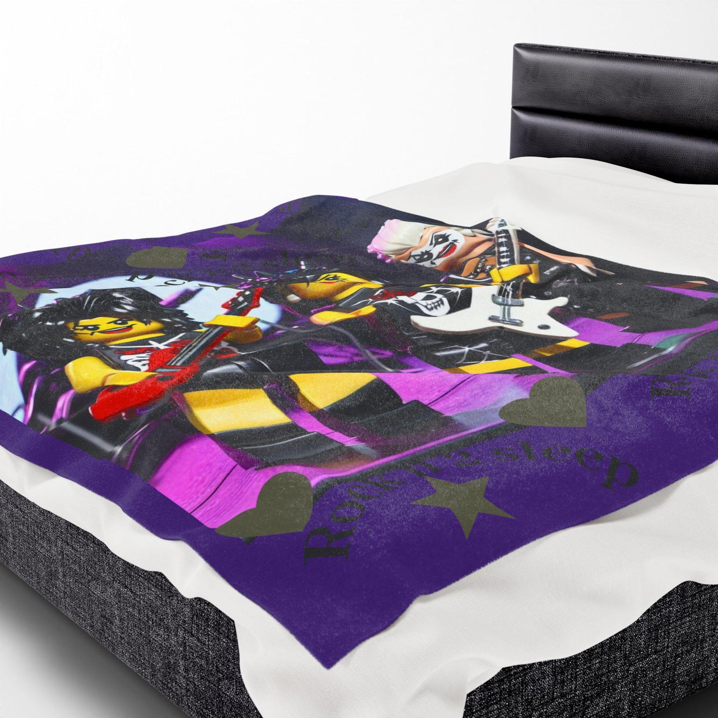 Rock n' Sleep Plush Blanket, Cozy Gift for Music Lovers, Bedroom Decor, Kid's Room, Holiday Gift