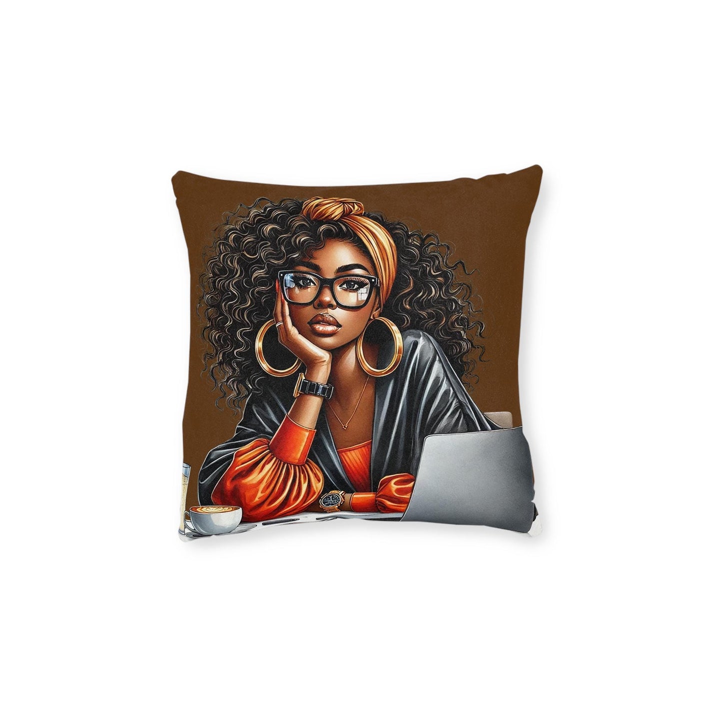 Chic Feminine Square Pillow - Stylish Accent, Cozy Home Decor, Gift for Her, Modern Living Room, Inspirational Quotes