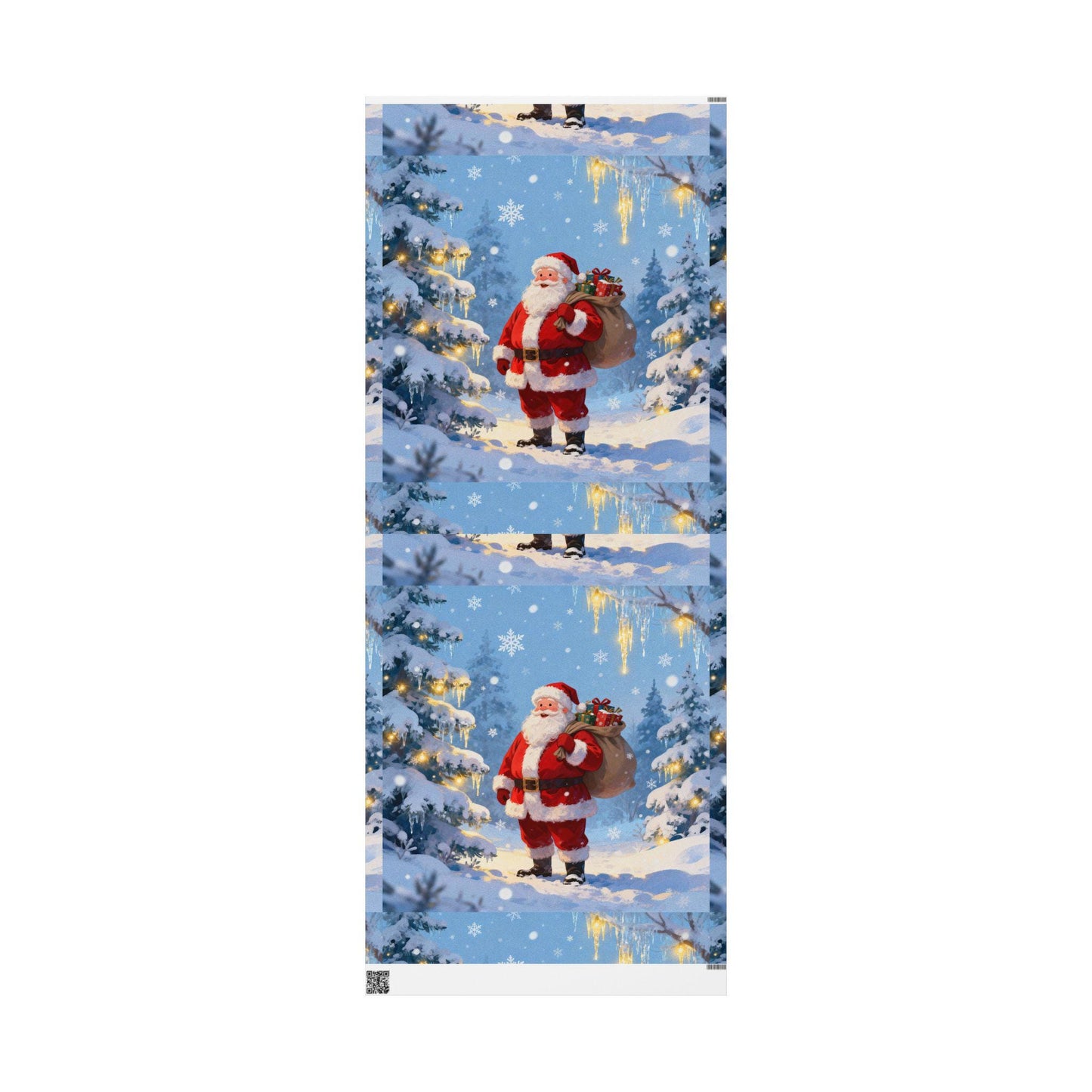 Festive Christmas Wrapping Paper - Santa in Snow, Holiday Gift Wrap, Eco-Friendly, Birthday, New Year, Seasonal Decor