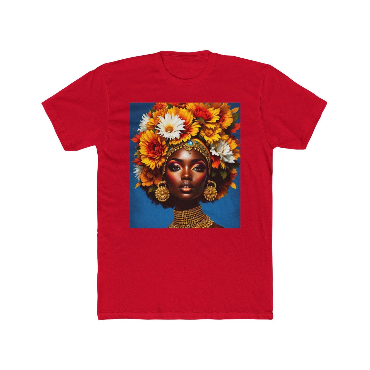 Vibrant Floral Art Tee, Black Girl Magic Tee, Bohemian T-Shirt, Fashion Statement Shirt, Gift for Her, Summer Style Crew Neck