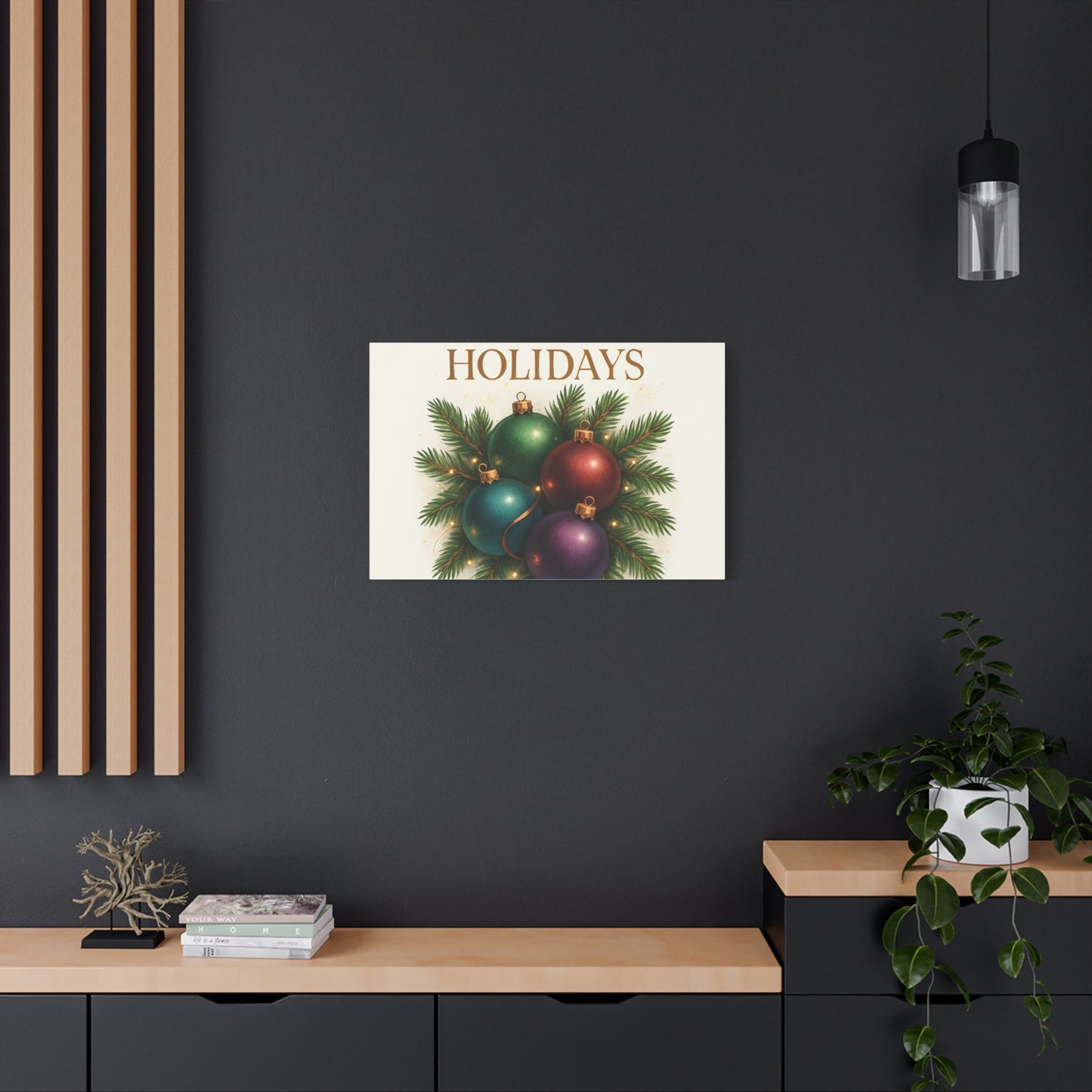 Glamorous Holidays Christmas Ornament Canvas Wall Art