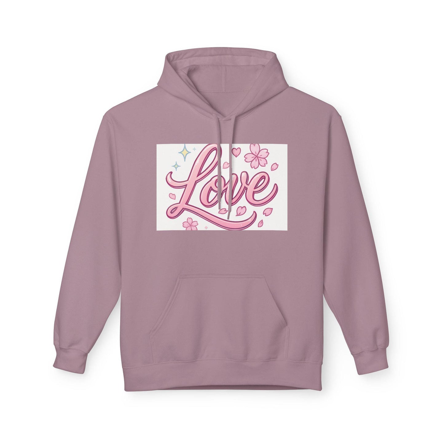 Love Blossom Fleece Hoodie - Cozy Valentine's Day Gift, Romantic Tote for Couples, Soft Style Pullover, Warm Casual Wear