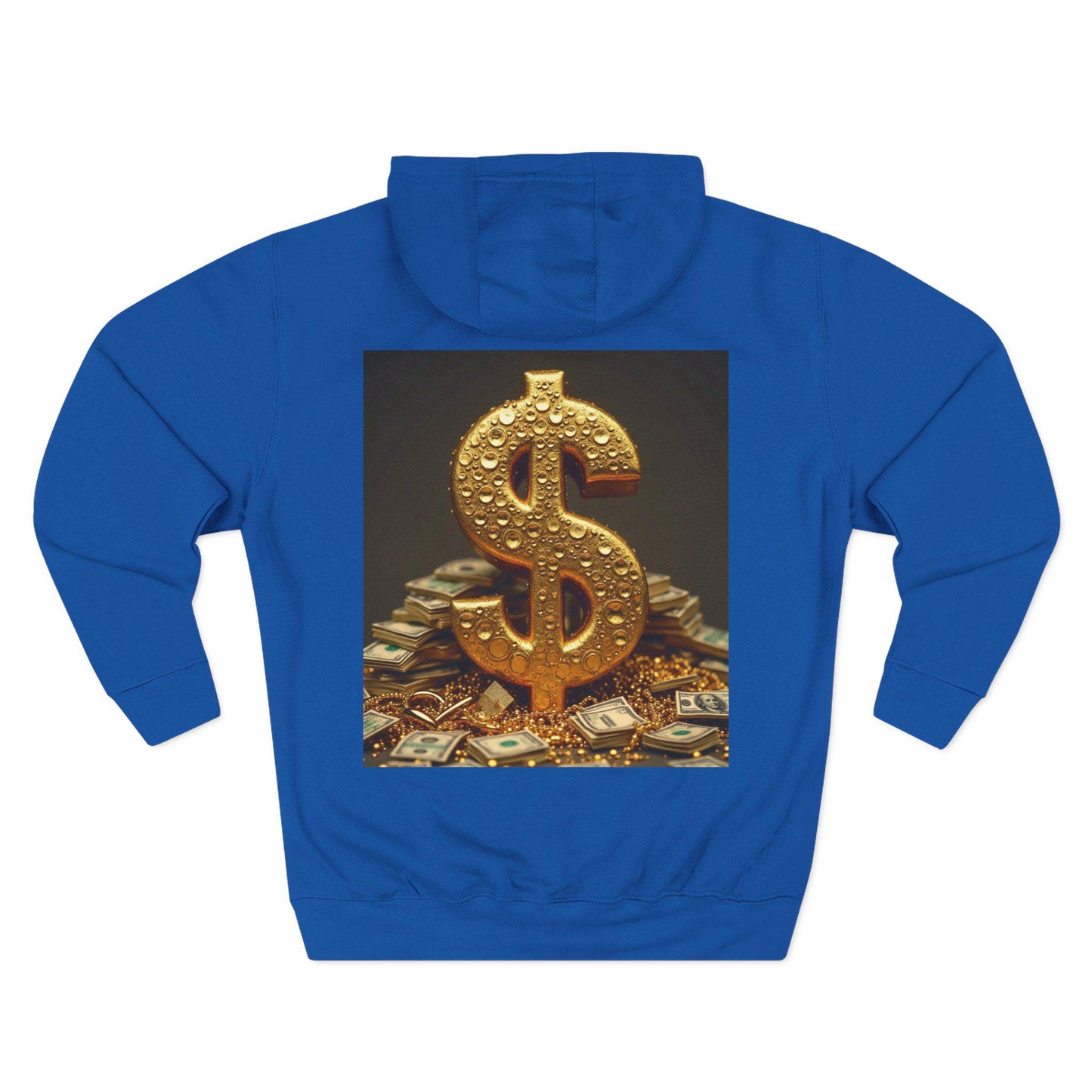 Gold Dollar Sign Hoodie, Cozy Hoodie, Fleece Pullover, Gift for Money Lovers, Stylish Casual Wear, Winter Wardrobe Essential